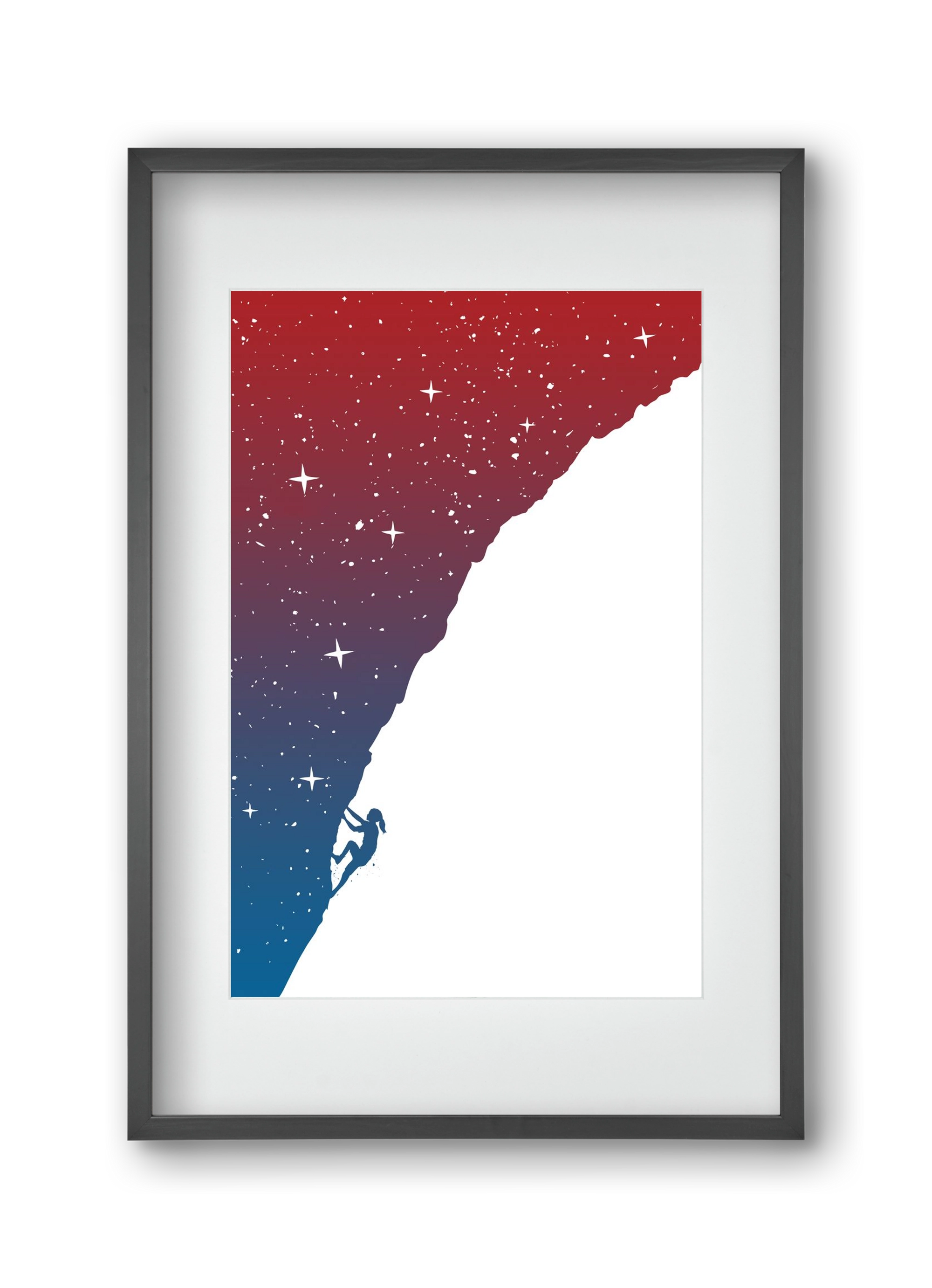 Night climbing, 30x45 cm (20x30 cm), Fekete keret, paszpartuval