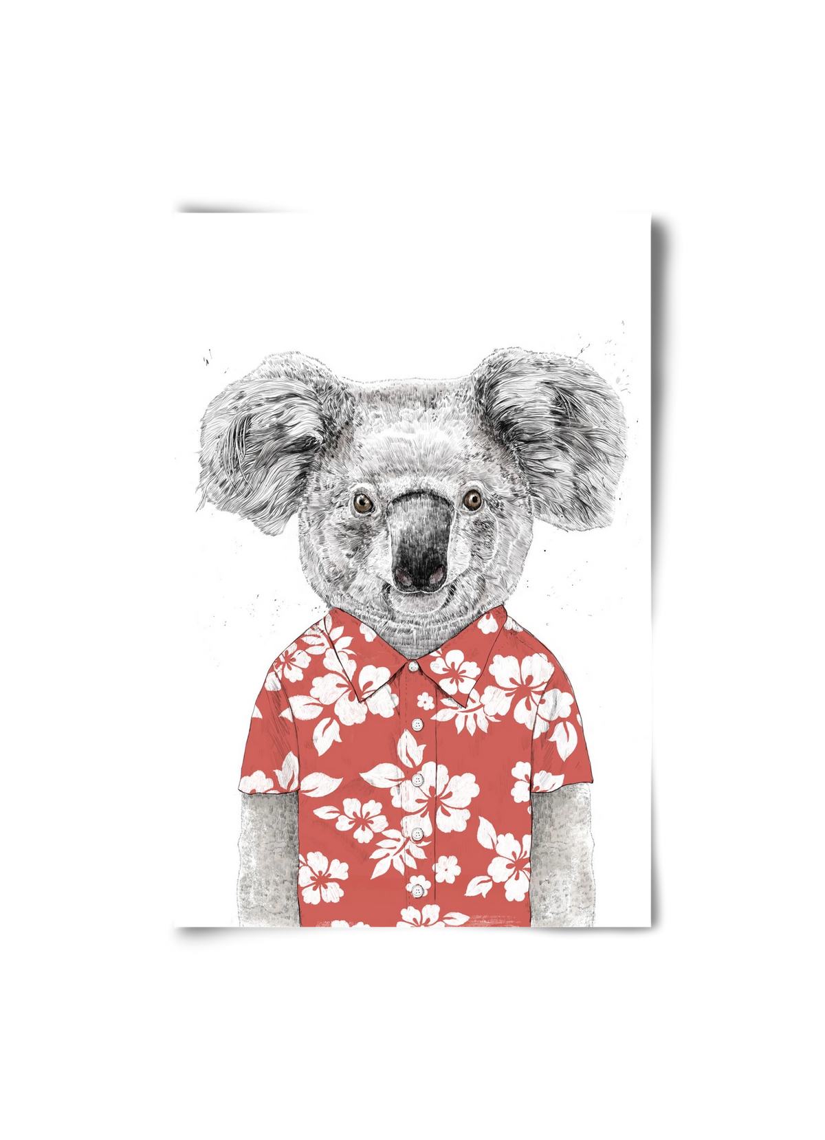 Summer koala (red), 20x30 cm, Keret nélkül