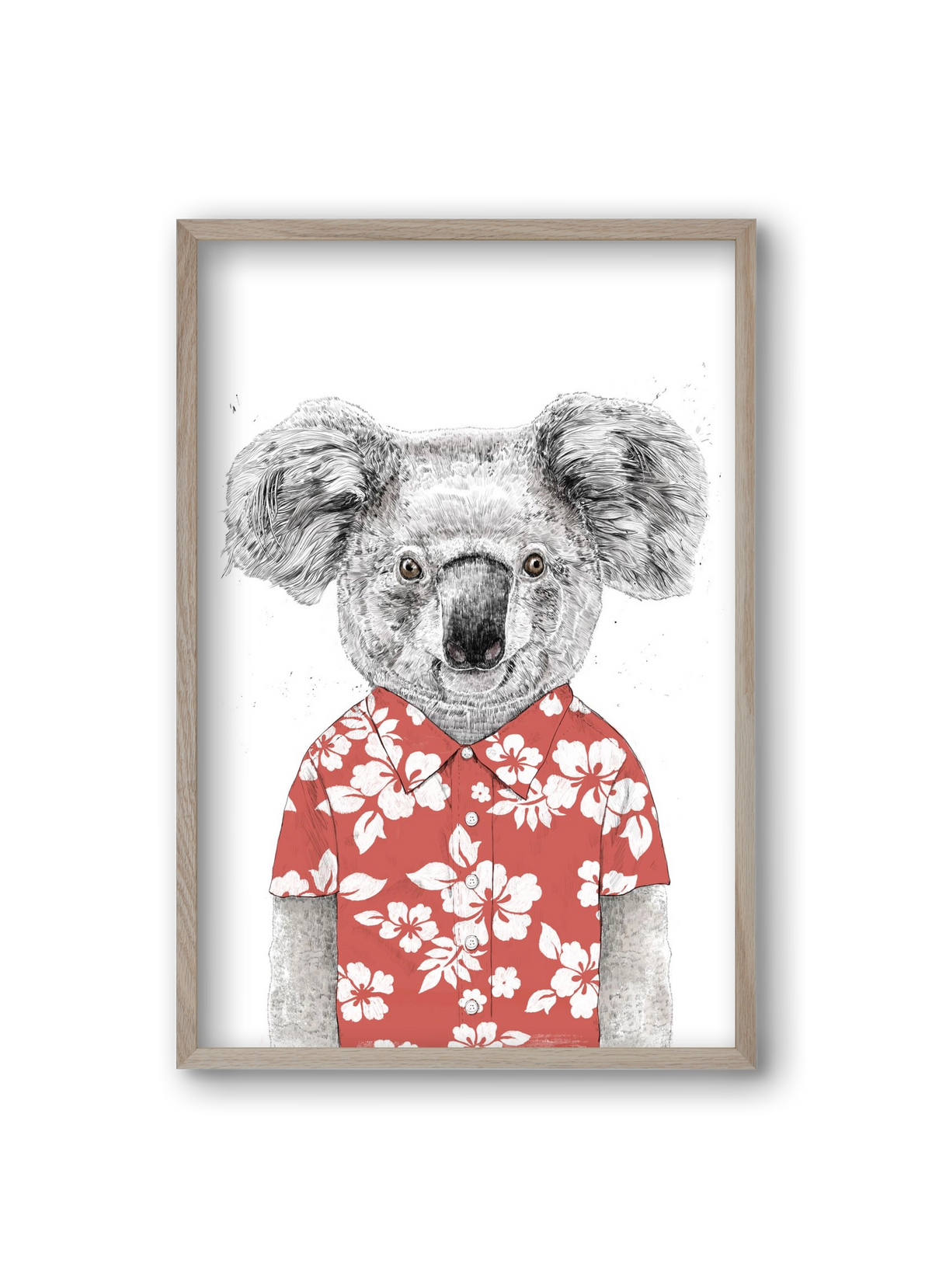 Summer koala (red), 20x30 cm (20x30 cm), Tölgy keret