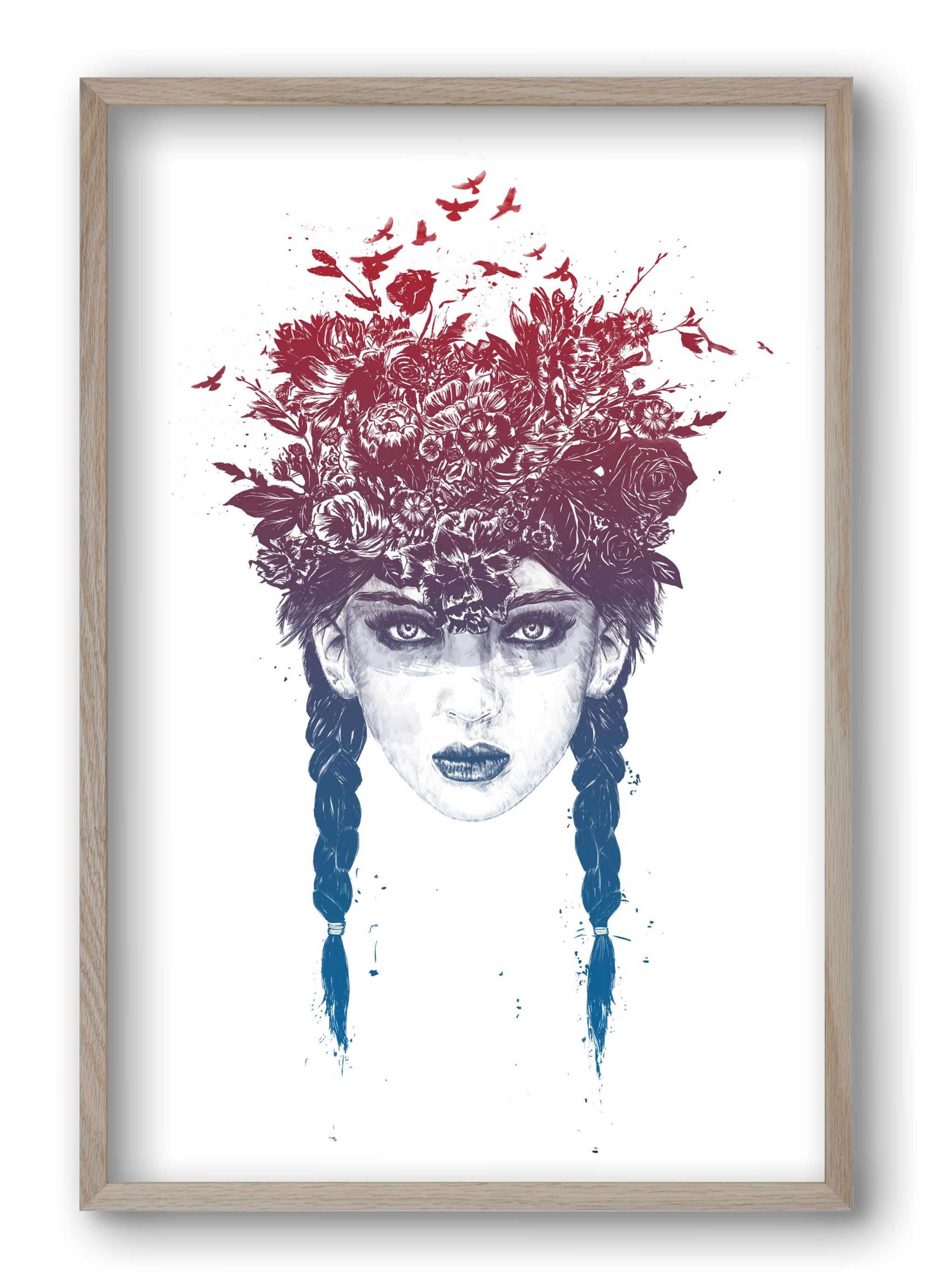 Summer Queen, 40x60 cm (40x60 cm), Tölgy keret