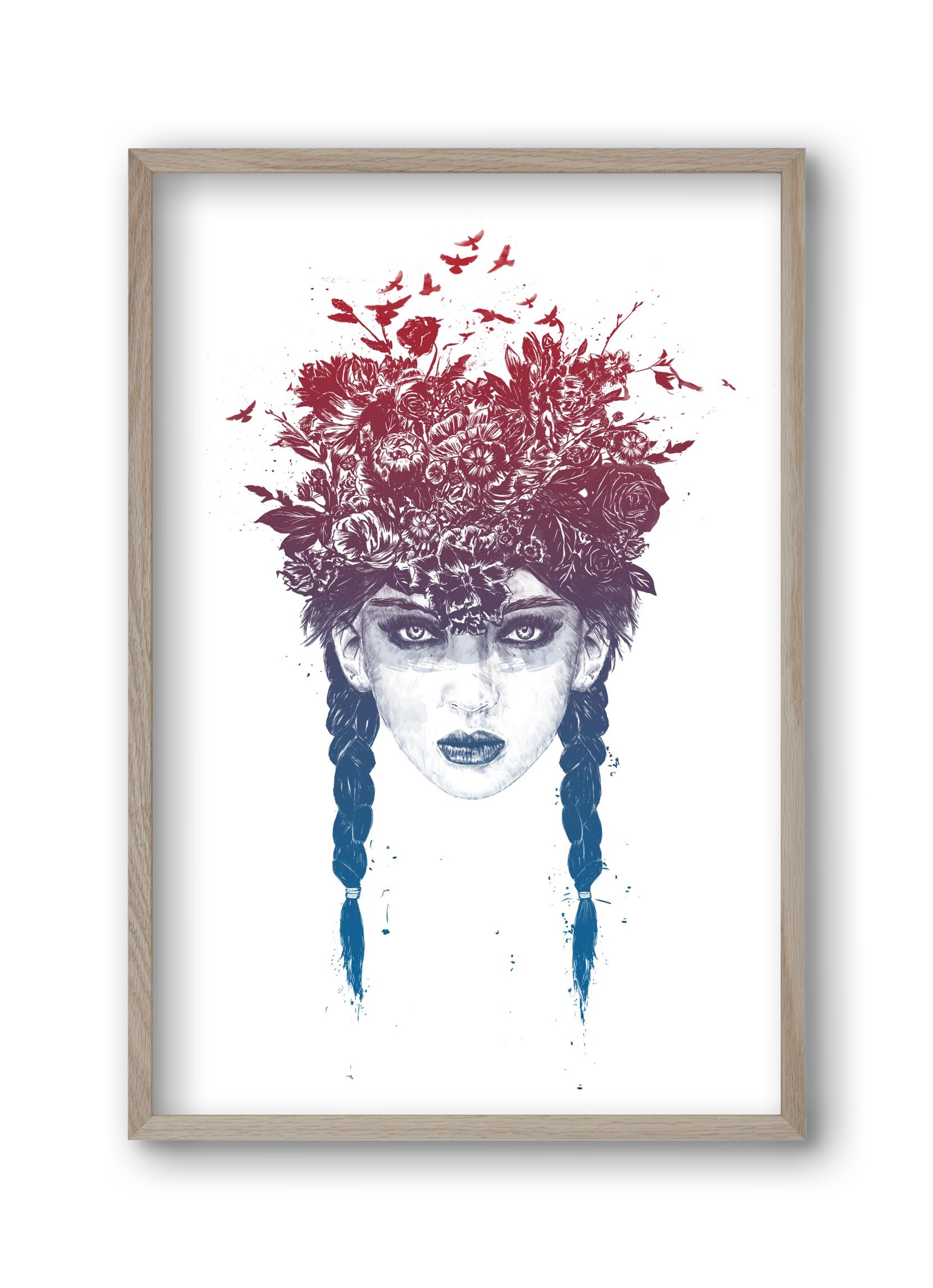 Summer Queen, 30x45 cm (30x45 cm), Tölgy keret