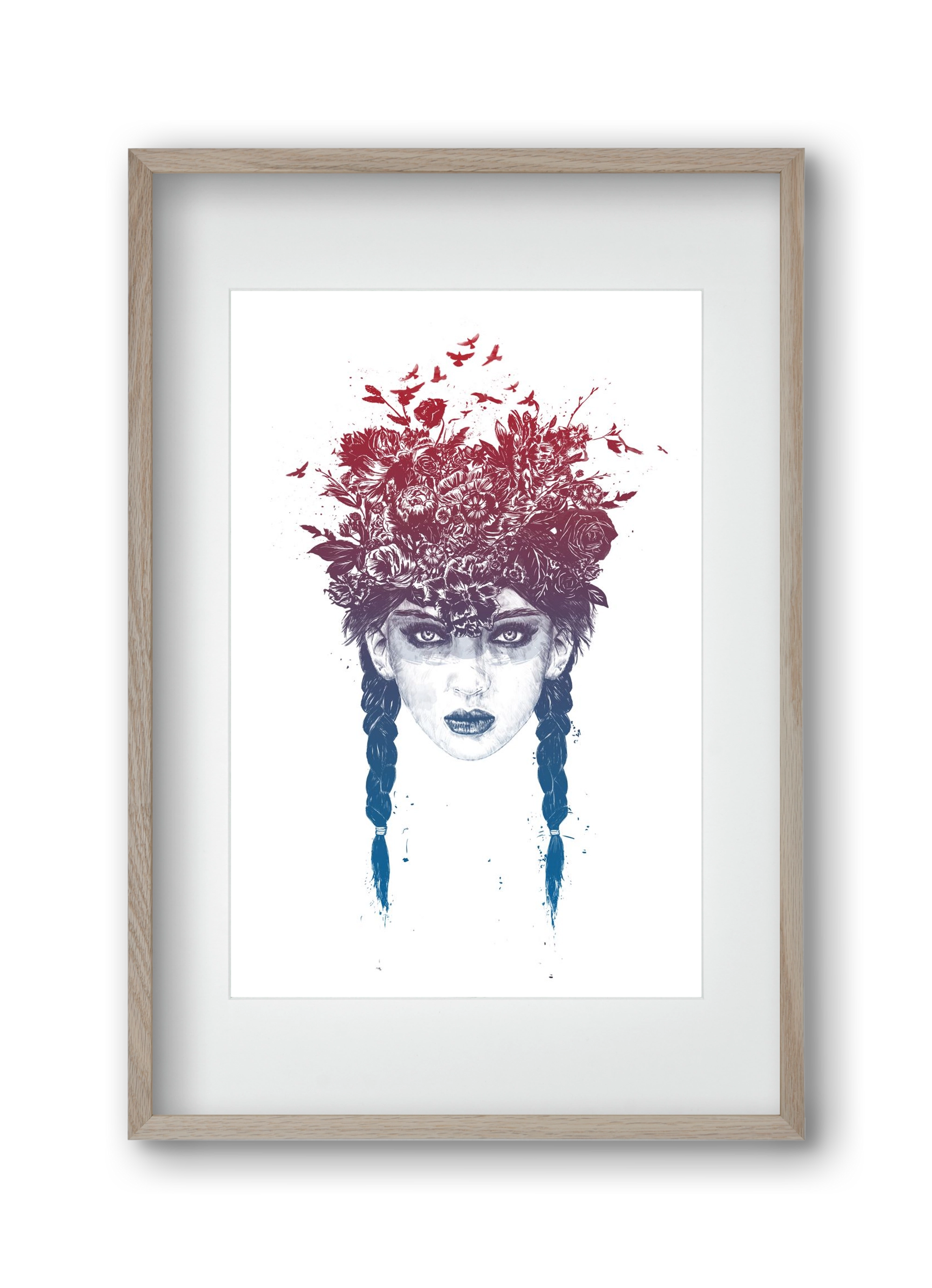 Summer Queen, 30x45 cm (20x30 cm), Tölgy keret, paszpartuval