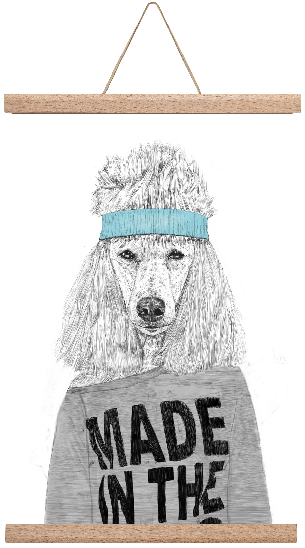 80's bitch, 30x45 cm (30x45 cm), Tölgy akasztó