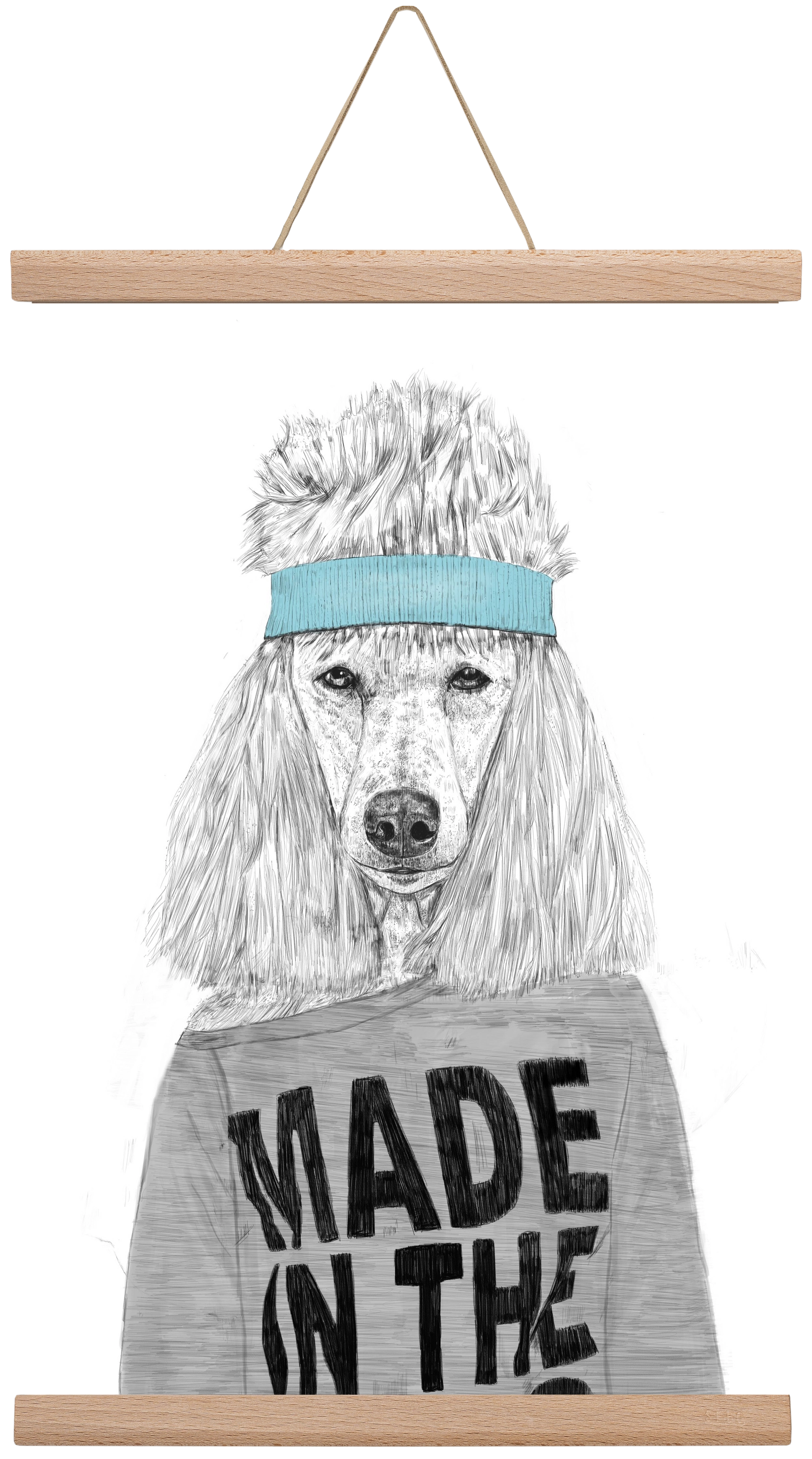 80's bitch, 30x45 cm (30x45 cm), Tölgy akasztó