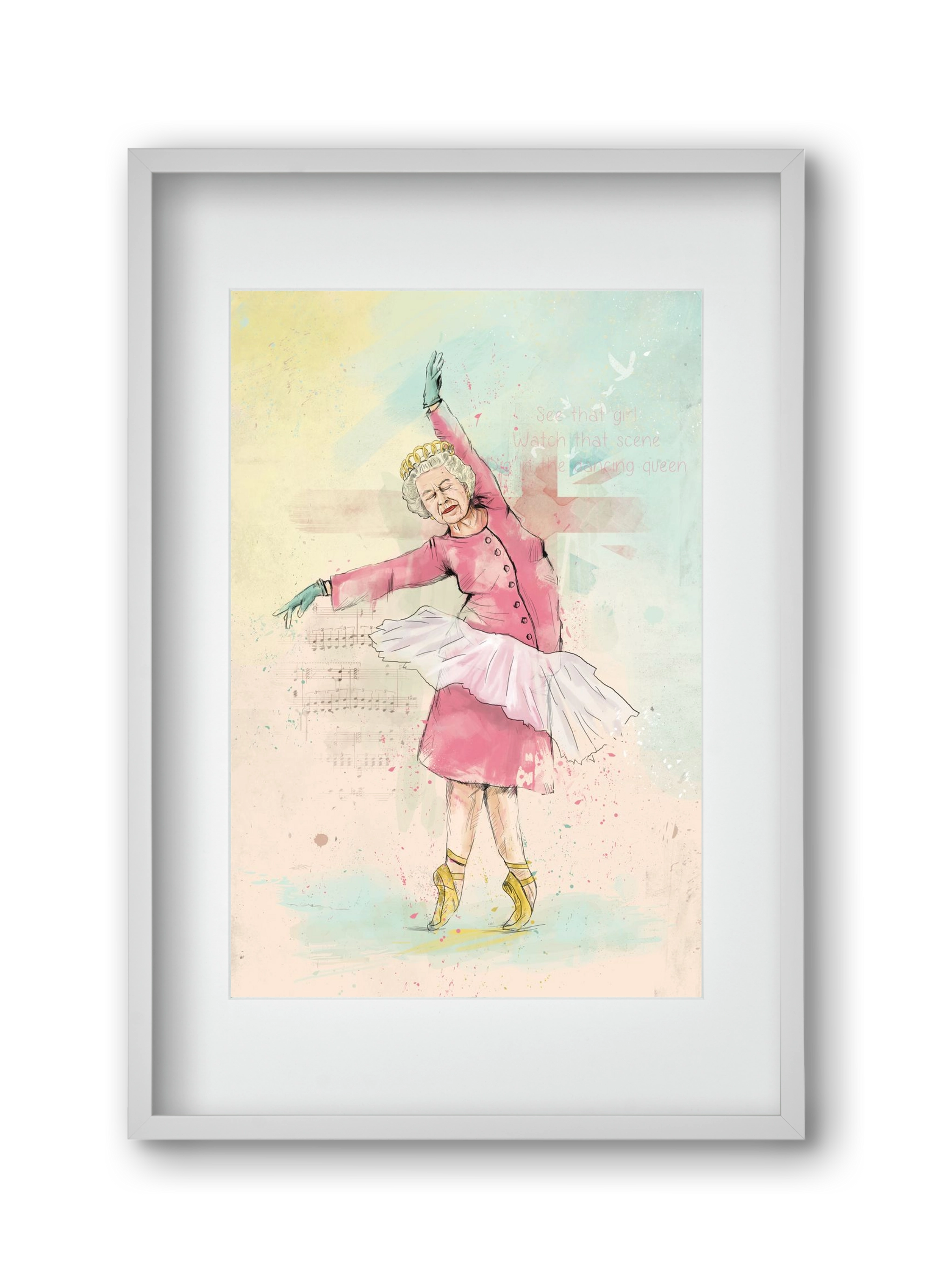 Dancing queen, 30x45 cm (20x30 cm), Fehér keret, paszpartuval