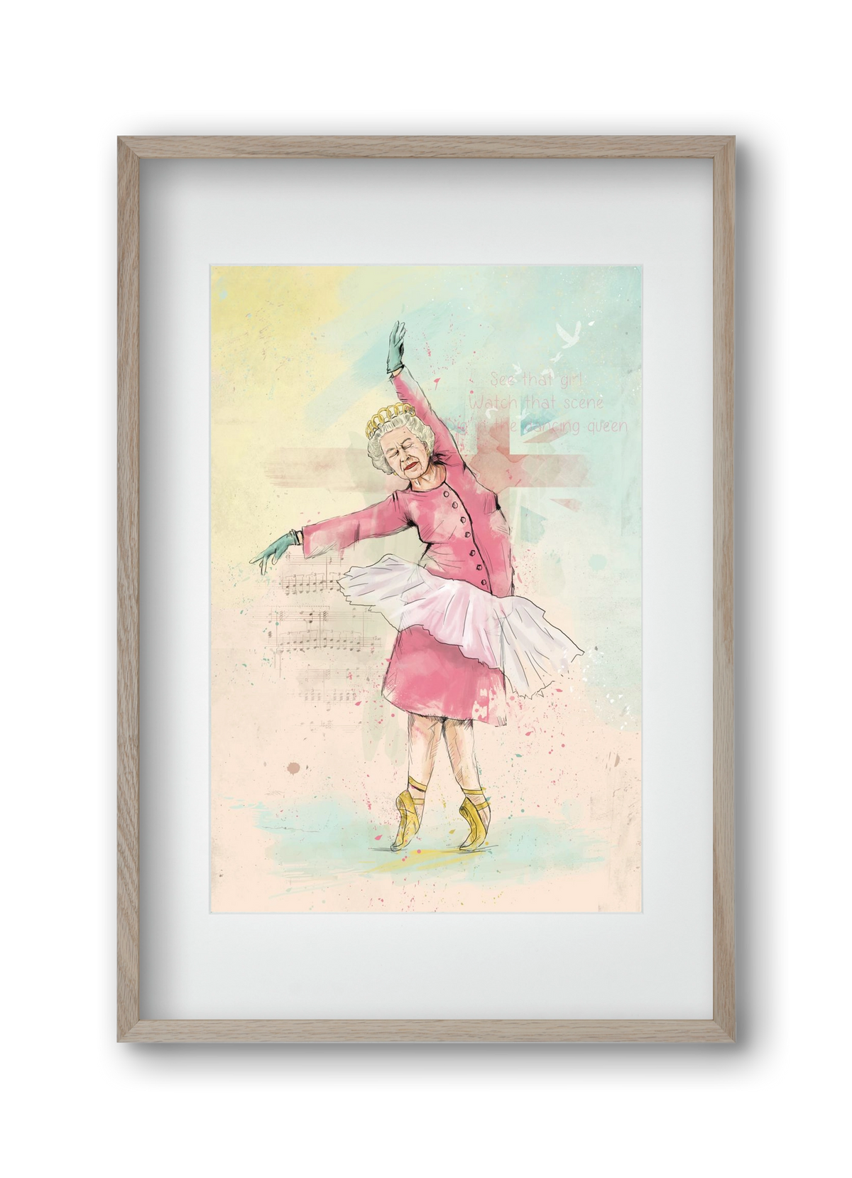 Dancing queen, 30x45 cm (20x30 cm), Tölgy keret, paszpartuval