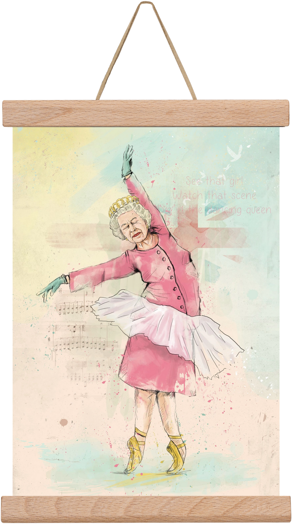 Dancing queen, 20x30 cm (20x30 cm), Tölgy akasztó