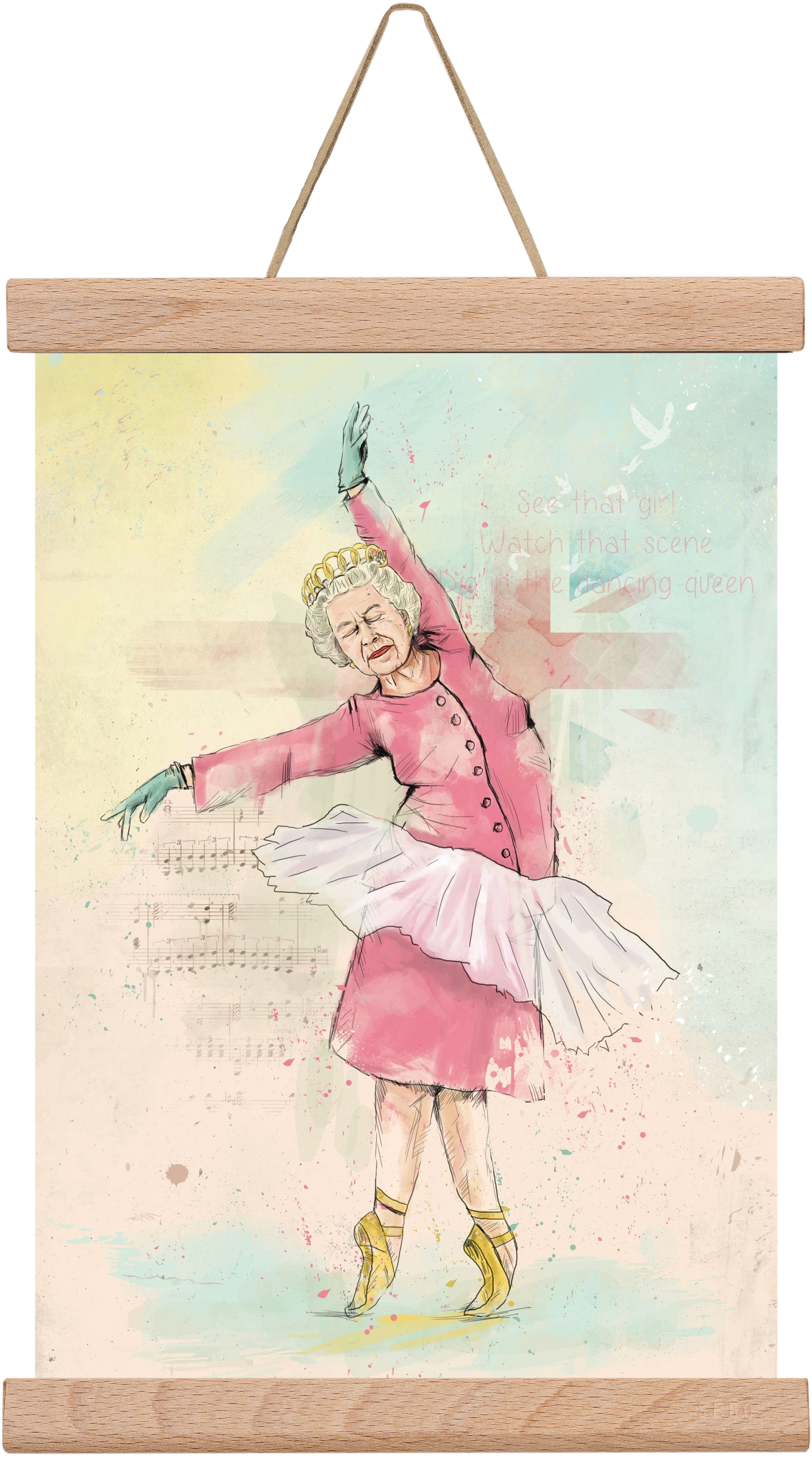 Dancing queen, 20x30 cm (20x30 cm), Tölgy akasztó