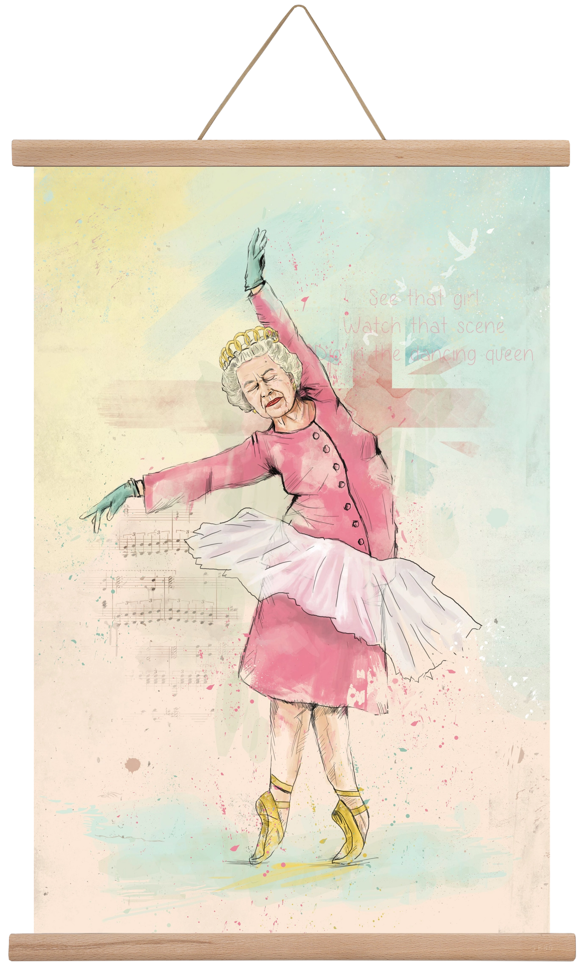 Dancing queen, 40x60 cm (40x60 cm), Tölgy akasztó