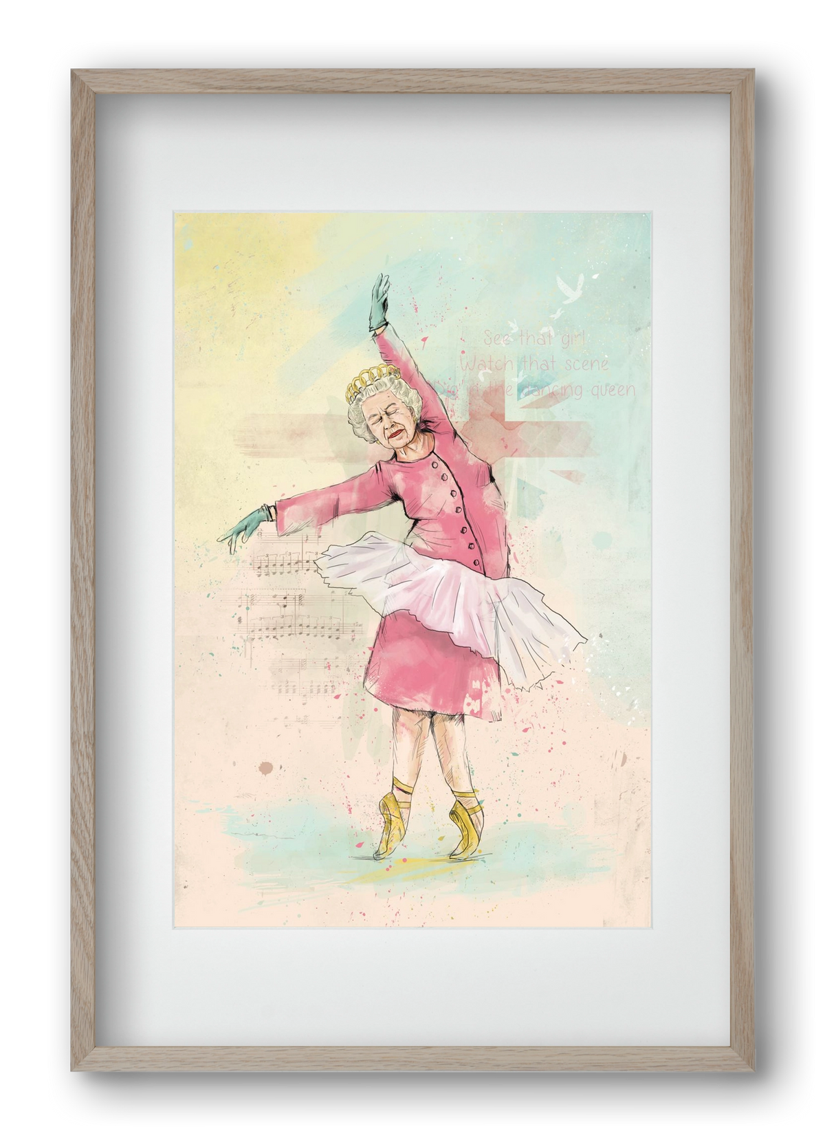 Dancing queen, 40x60 cm (30x45 cm), Tölgy keret, paszpartuval