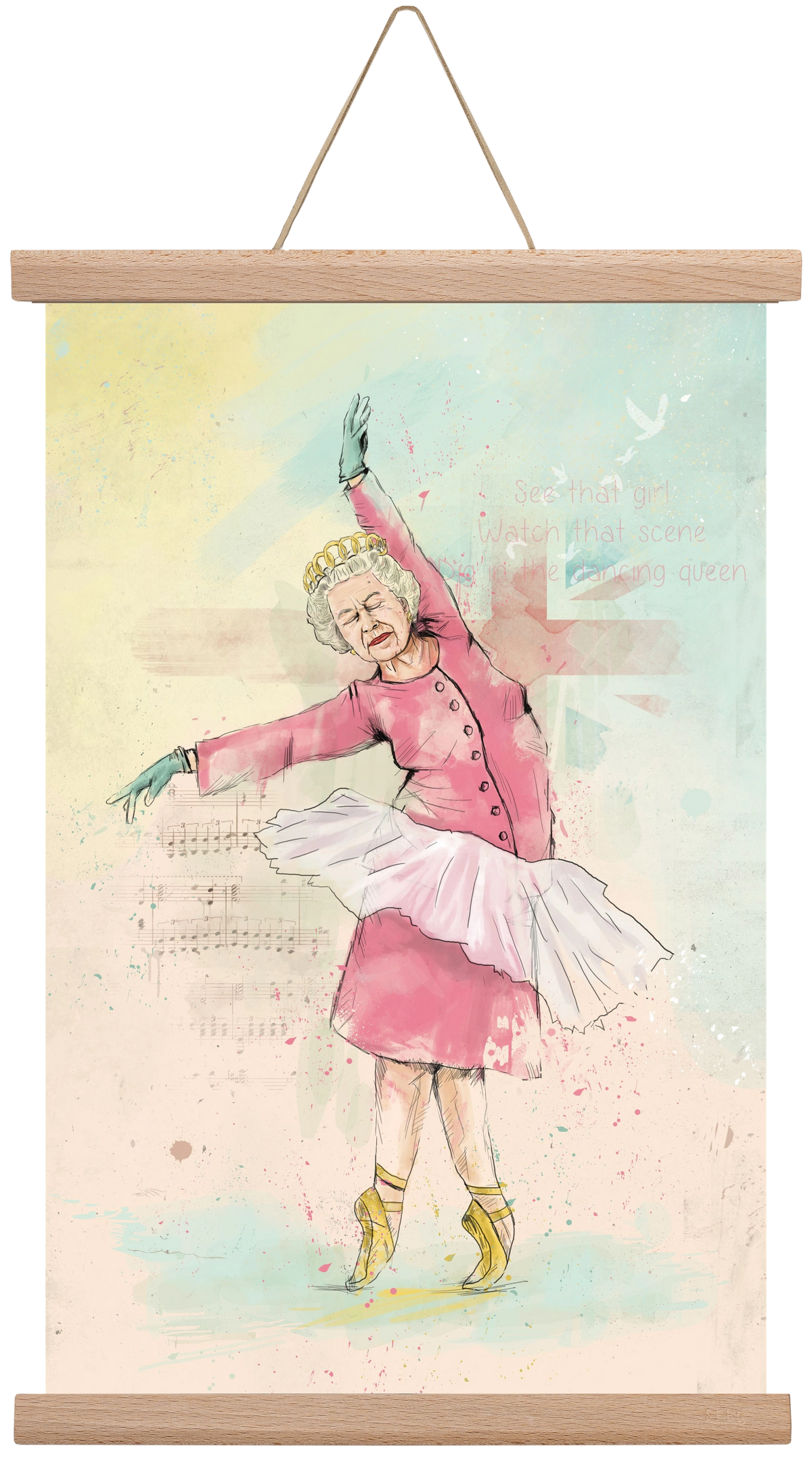 Dancing queen, 30x45 cm (30x45 cm), Tölgy akasztó