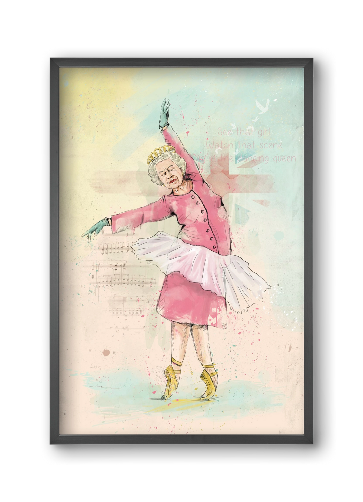 Dancing queen, 30x45 cm (30x45 cm), Fekete keret