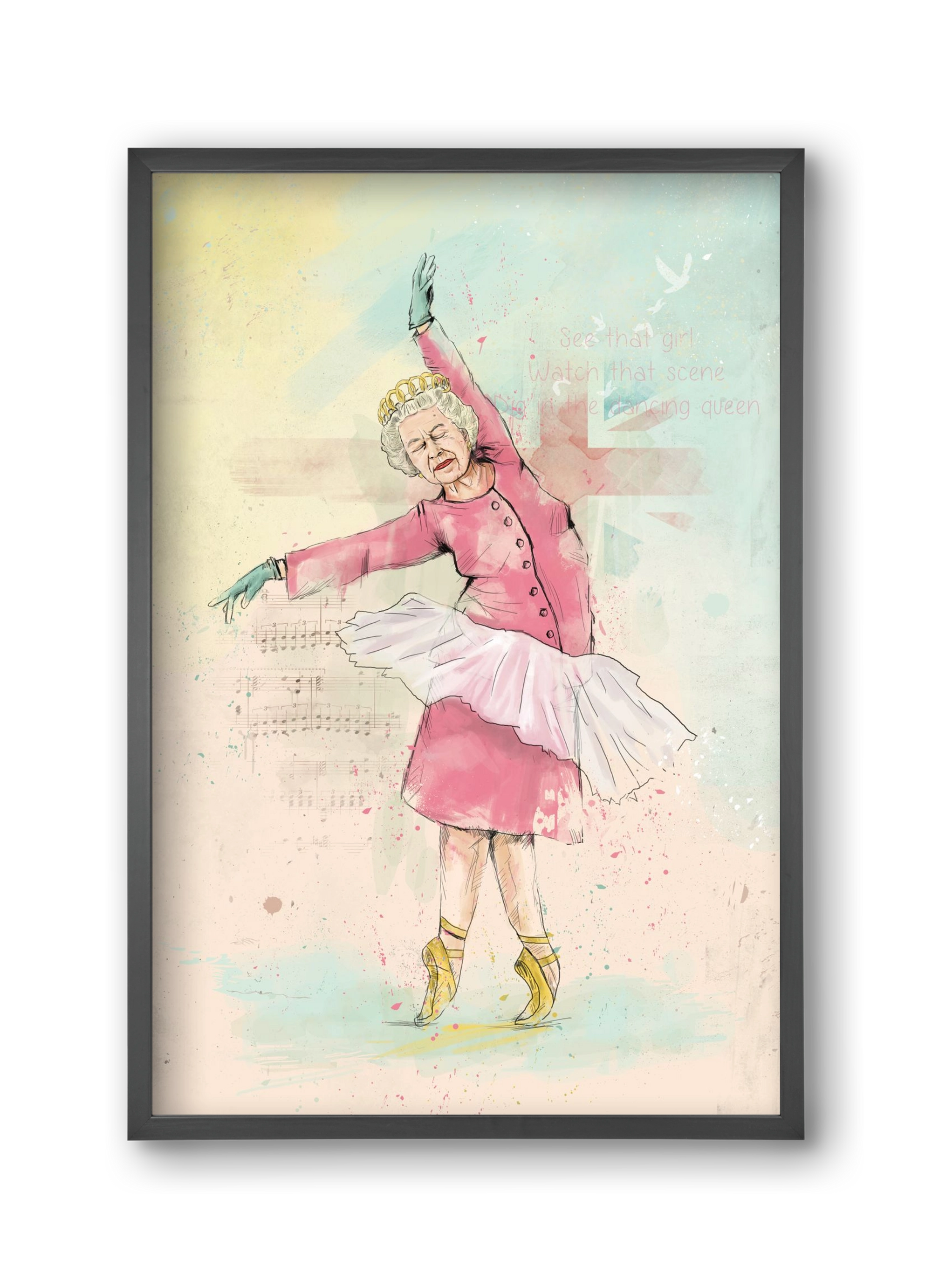 Dancing queen, 30x45 cm (30x45 cm), Fekete keret