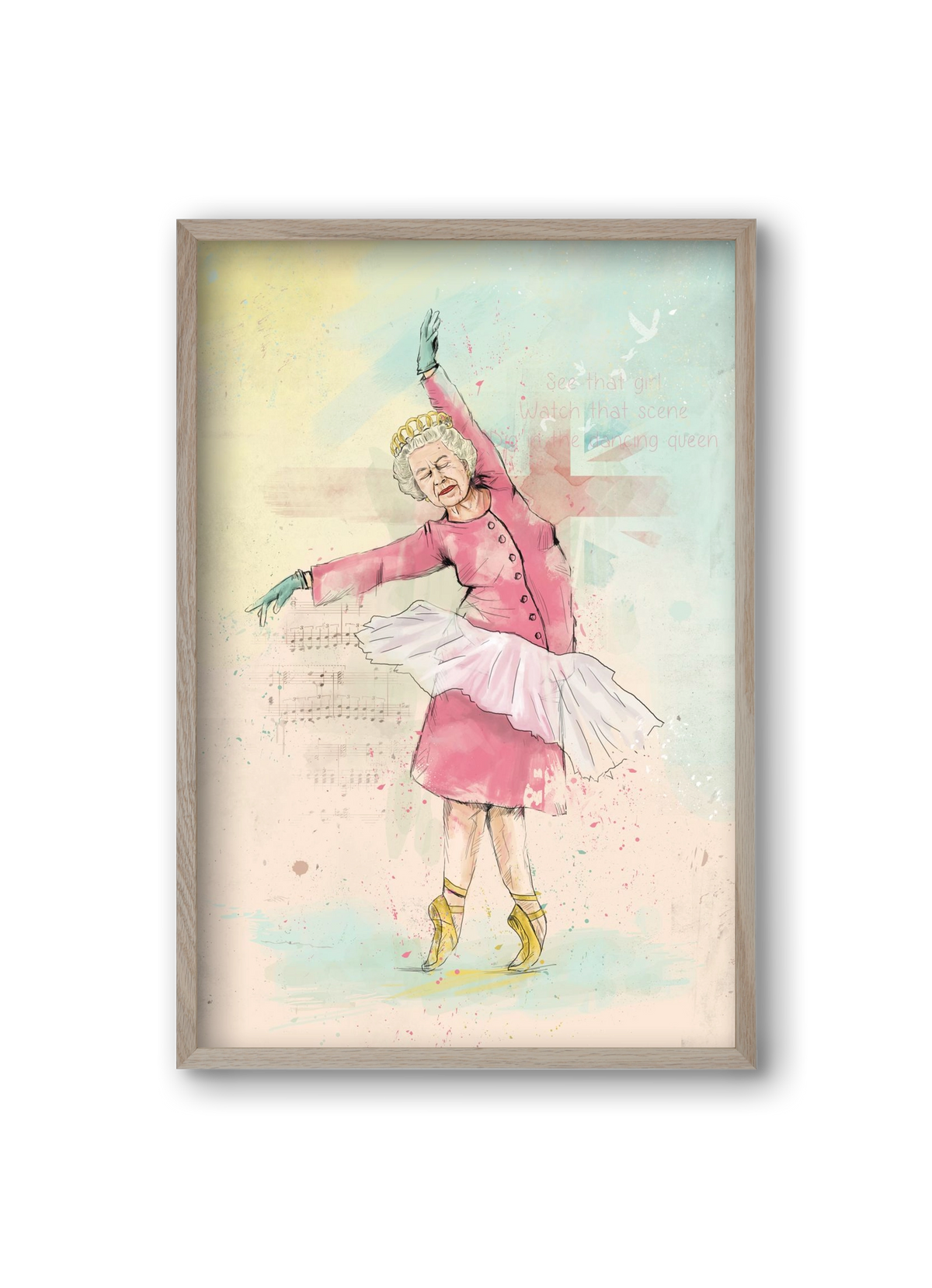 Dancing queen, 20x30 cm (20x30 cm), Tölgy keret