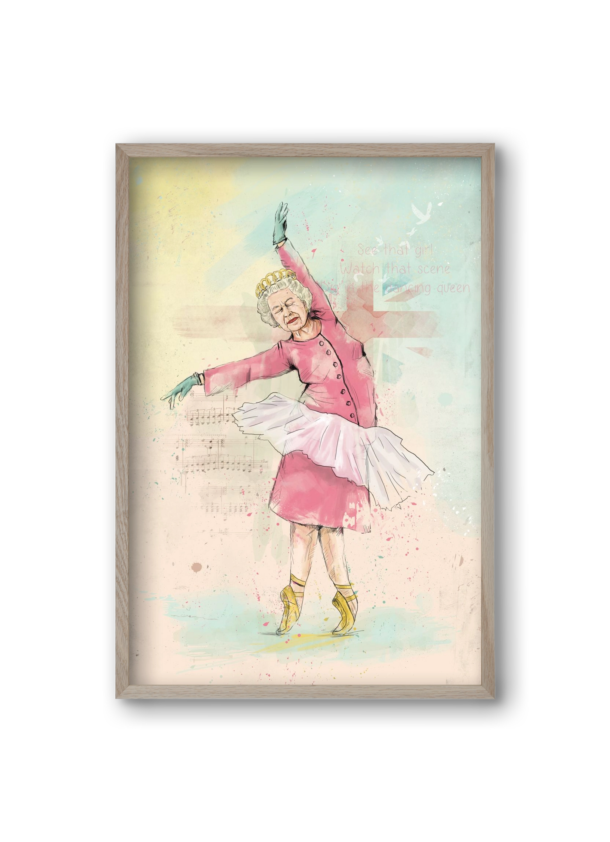 Dancing queen, 20x30 cm (20x30 cm), Tölgy keret