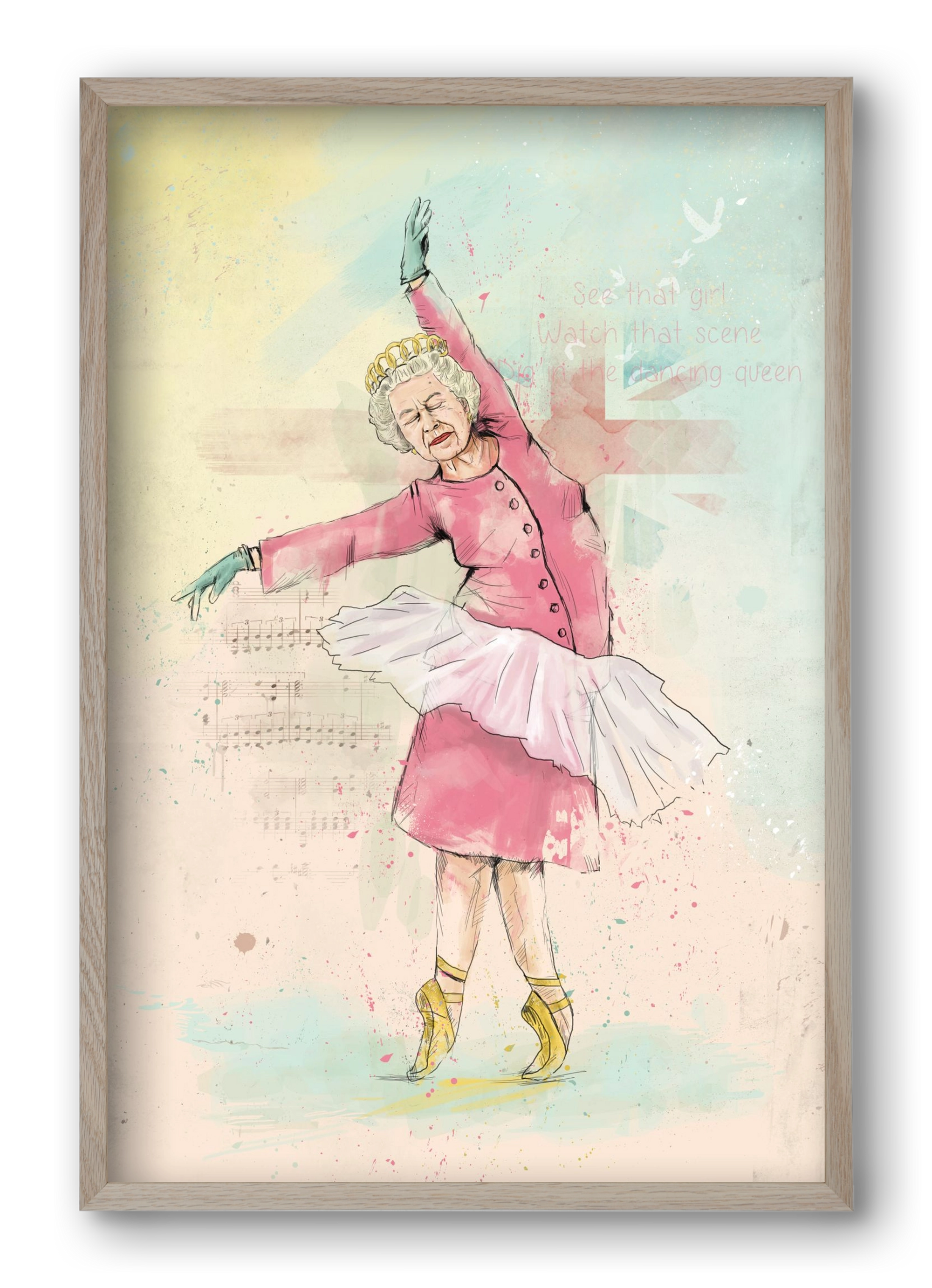 Dancing queen, 40x60 cm (40x60 cm), Tölgy keret