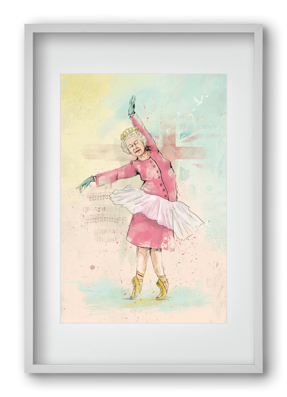 Dancing queen, 40x60 cm (30x45 cm), Fehér keret, paszpartuval