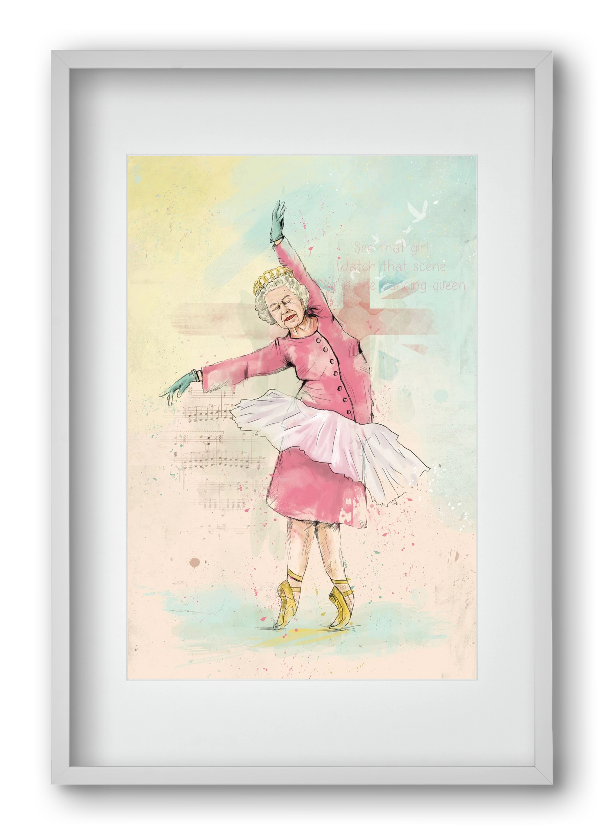 Dancing queen, 40x60 cm (30x45 cm), Fehér keret, paszpartuval