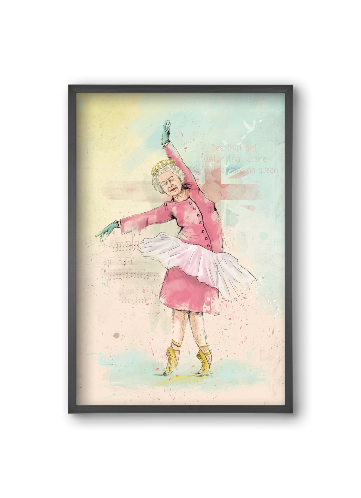 Dancing queen, 20x30 cm (20x30 cm), Fekete keret