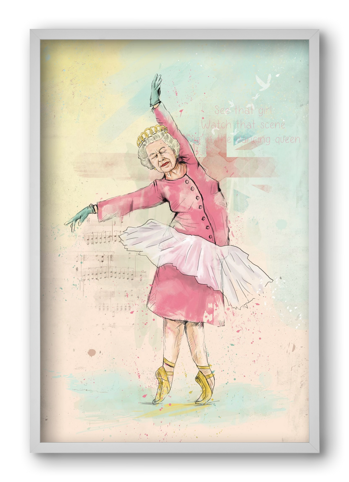 Dancing queen, 40x60 cm (40x60 cm), Fehér keret