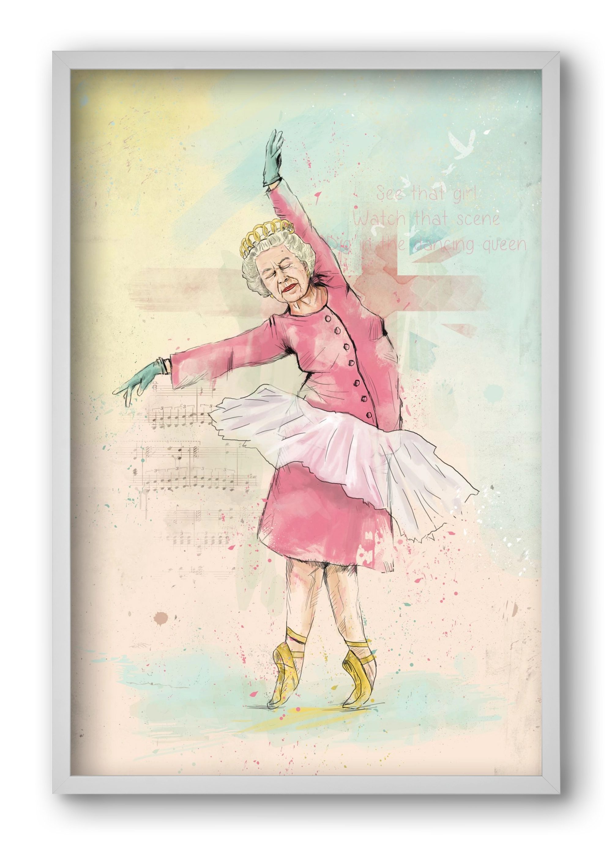 Dancing queen, 40x60 cm (40x60 cm), Fehér keret