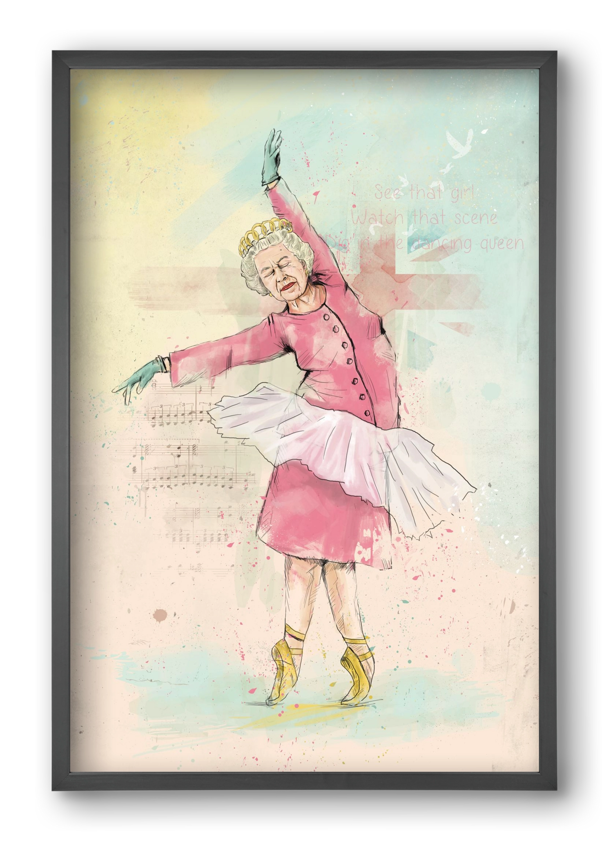 Dancing queen, 40x60 cm (40x60 cm), Fekete keret