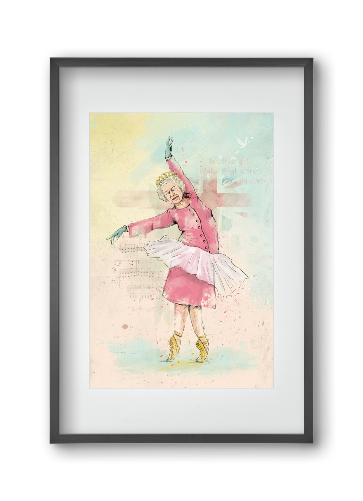 Dancing queen, 30x45 cm (20x30 cm), Fekete keret, paszpartuval