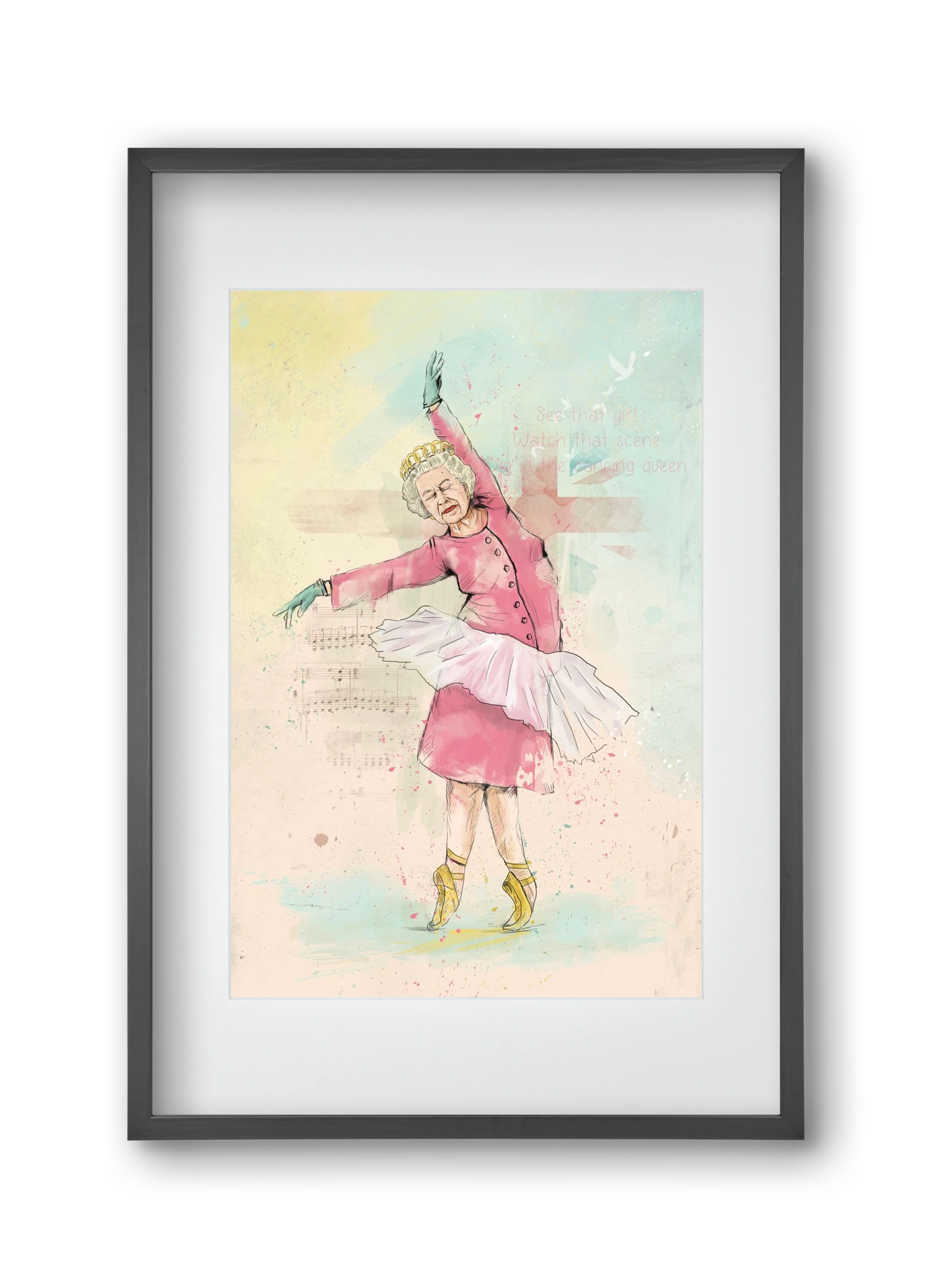 Dancing queen, 30x45 cm (20x30 cm), Fekete keret, paszpartuval