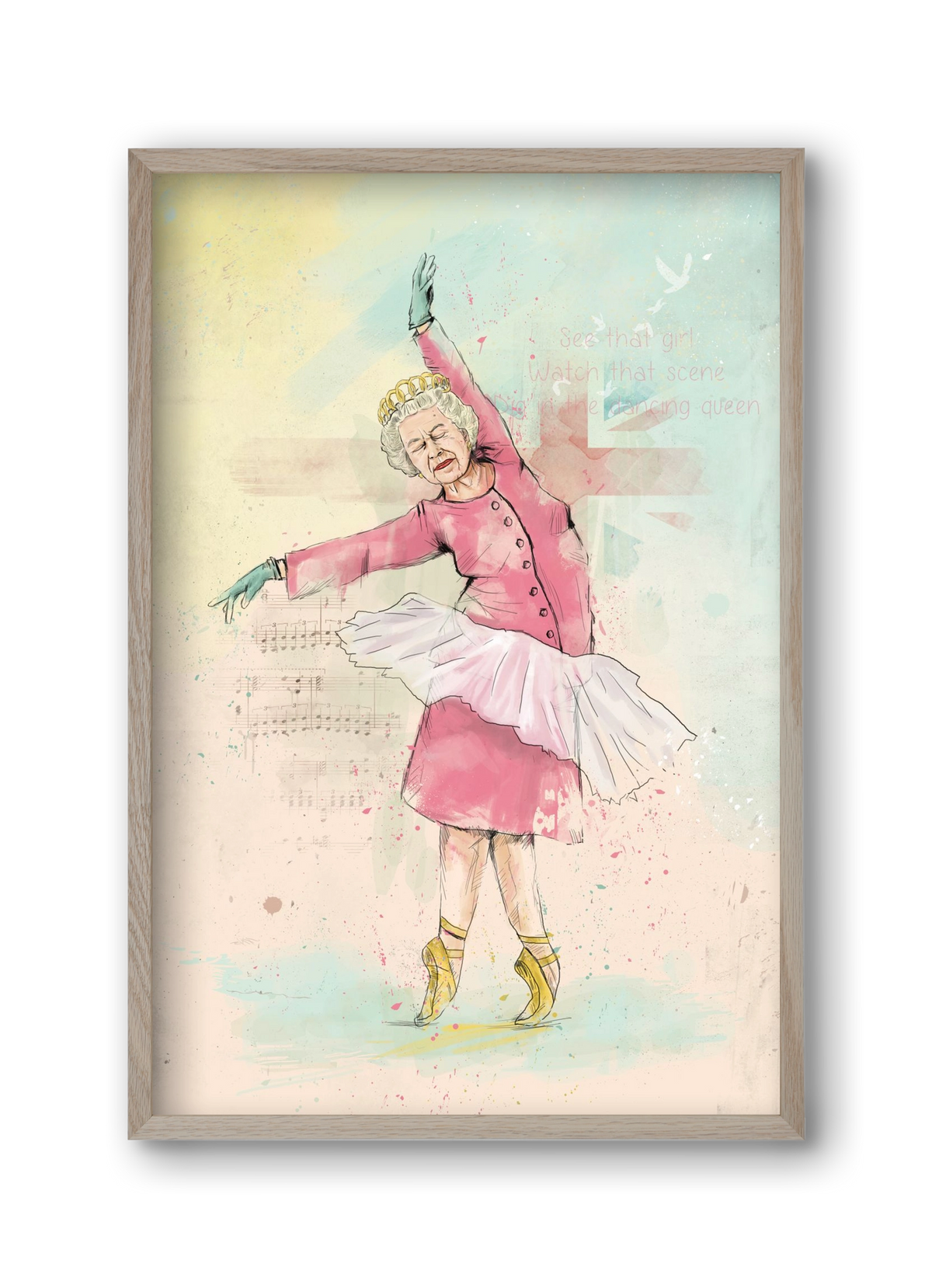 Dancing queen, 30x45 cm (30x45 cm), Tölgy keret