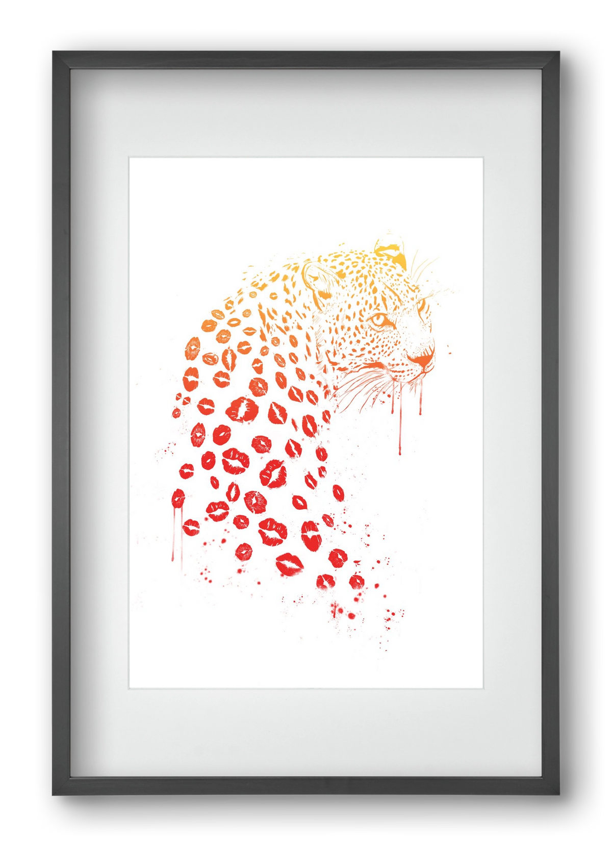 Kiss me, 40x60 cm (30x45 cm), Fekete keret, paszpartuval