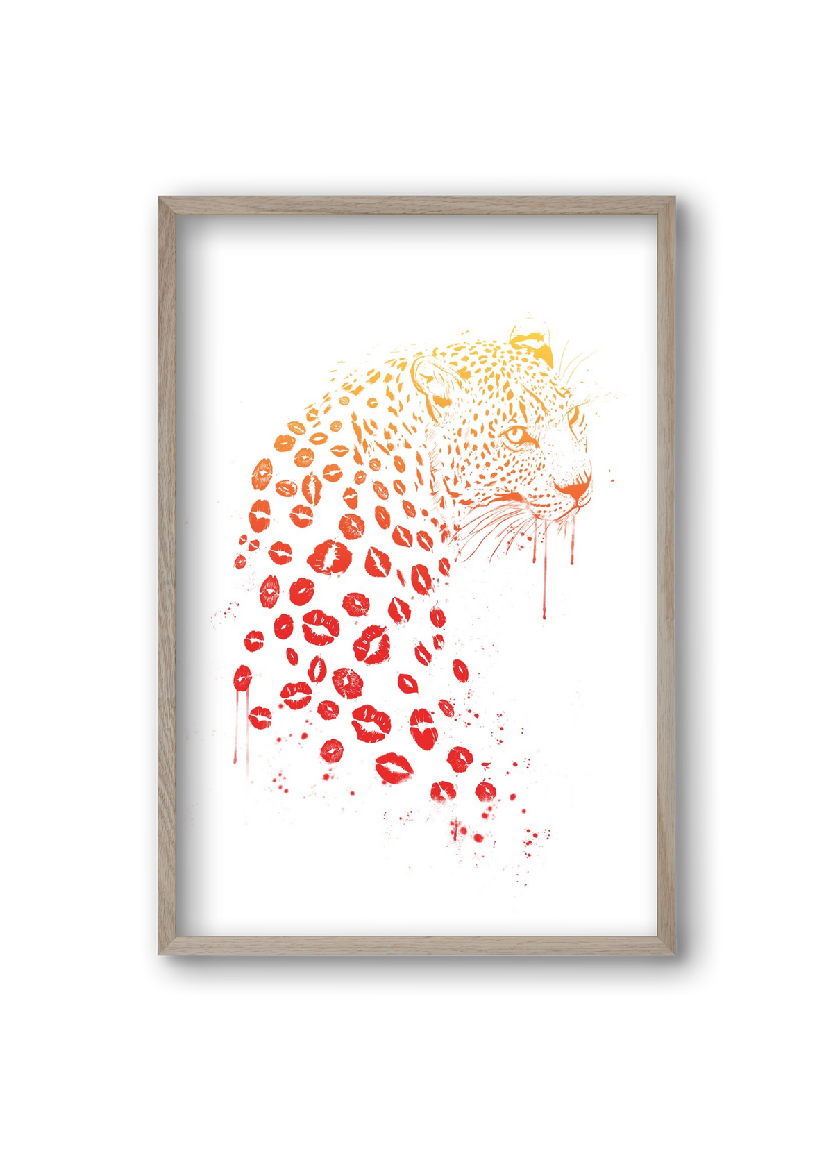 Kiss me, 20x30 cm (20x30 cm), Tölgy keret