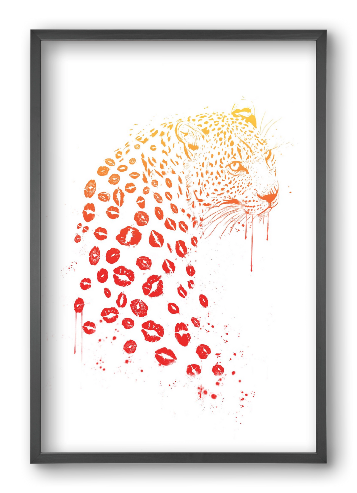 Kiss me, 40x60 cm (40x60 cm), Fekete keret