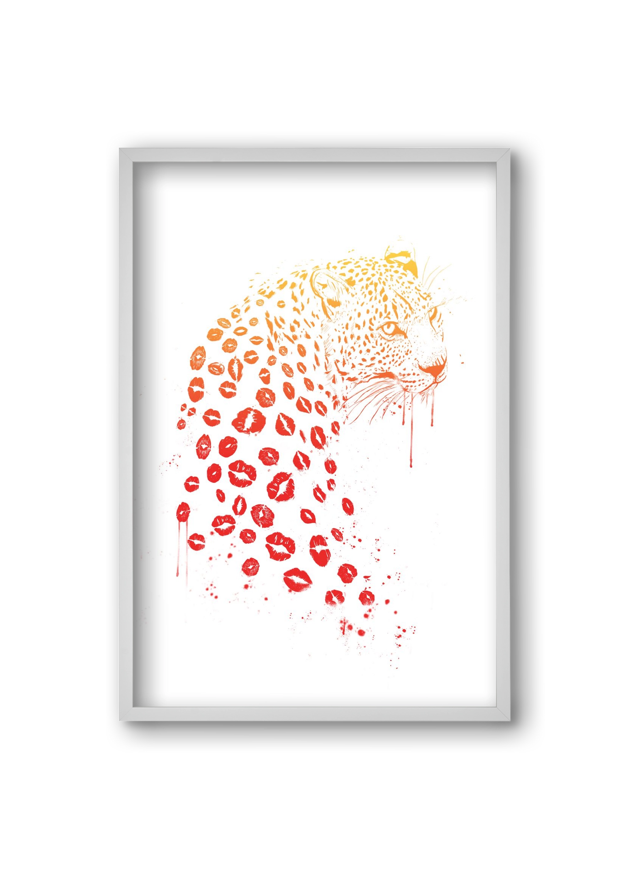 Kiss me, 20x30 cm (20x30 cm), Fehér keret