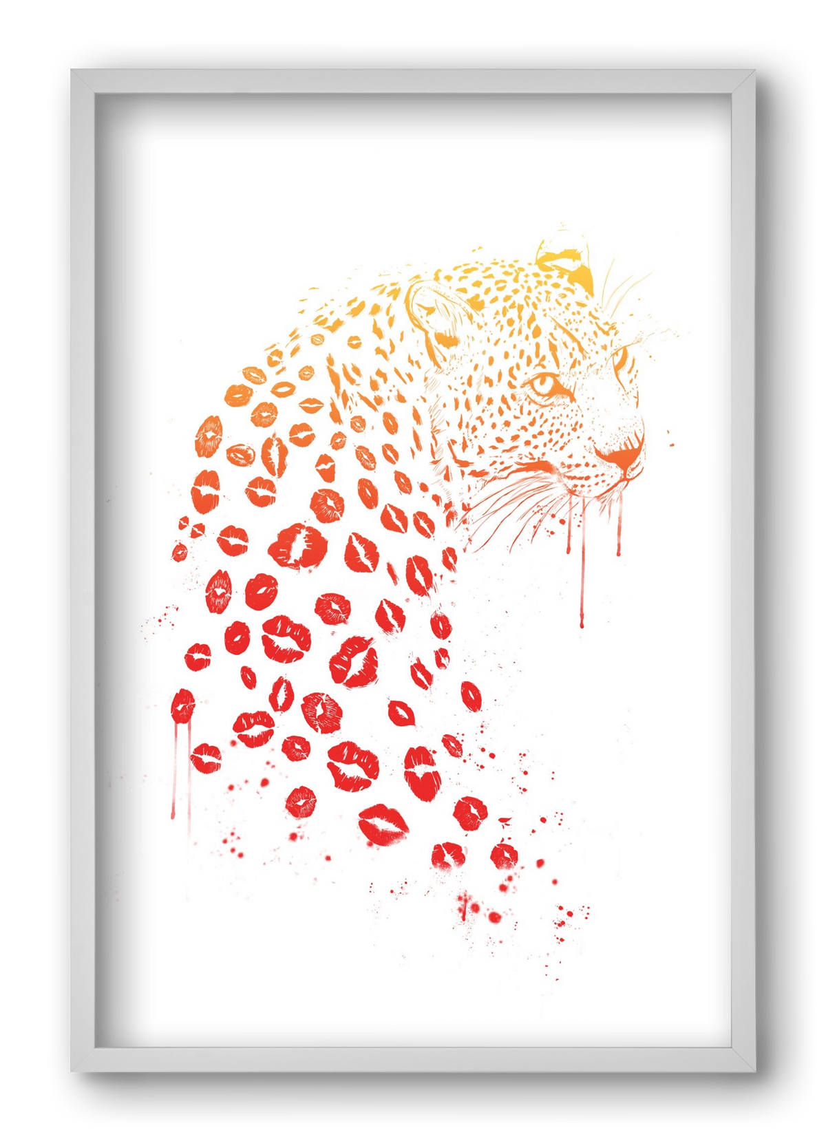 Kiss me, 40x60 cm (40x60 cm), Fehér keret