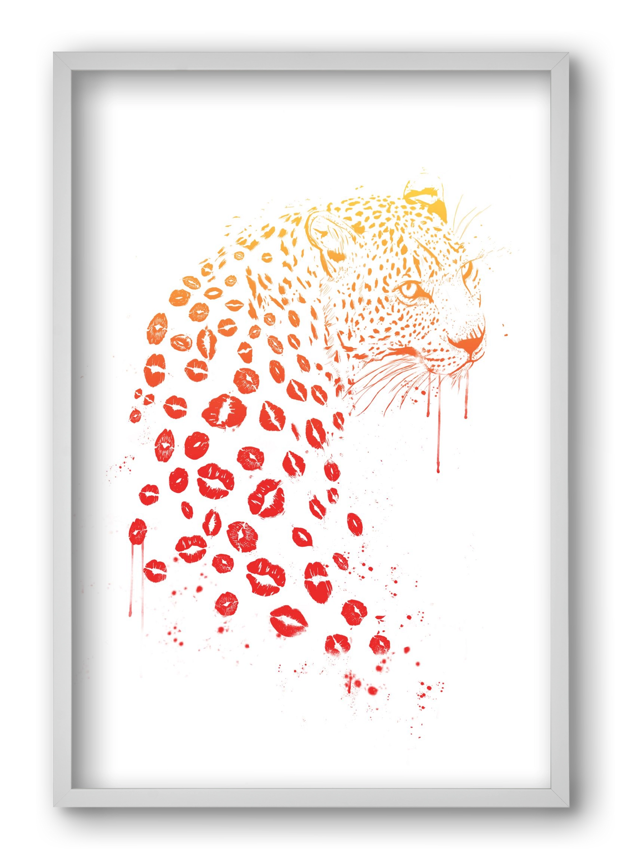 Kiss me, 40x60 cm (40x60 cm), Fehér keret