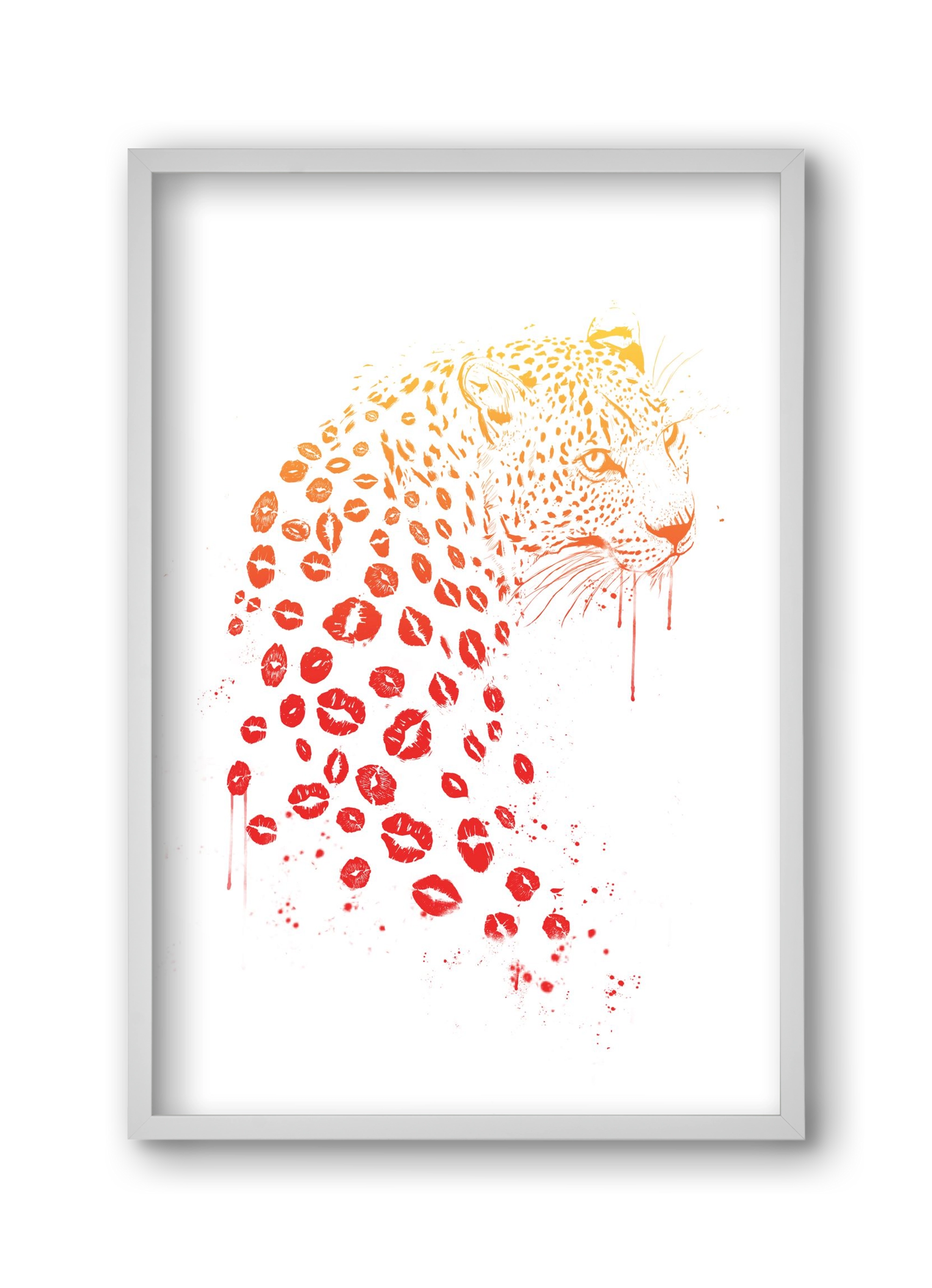 Kiss me, 30x45 cm (30x45 cm), Fehér keret