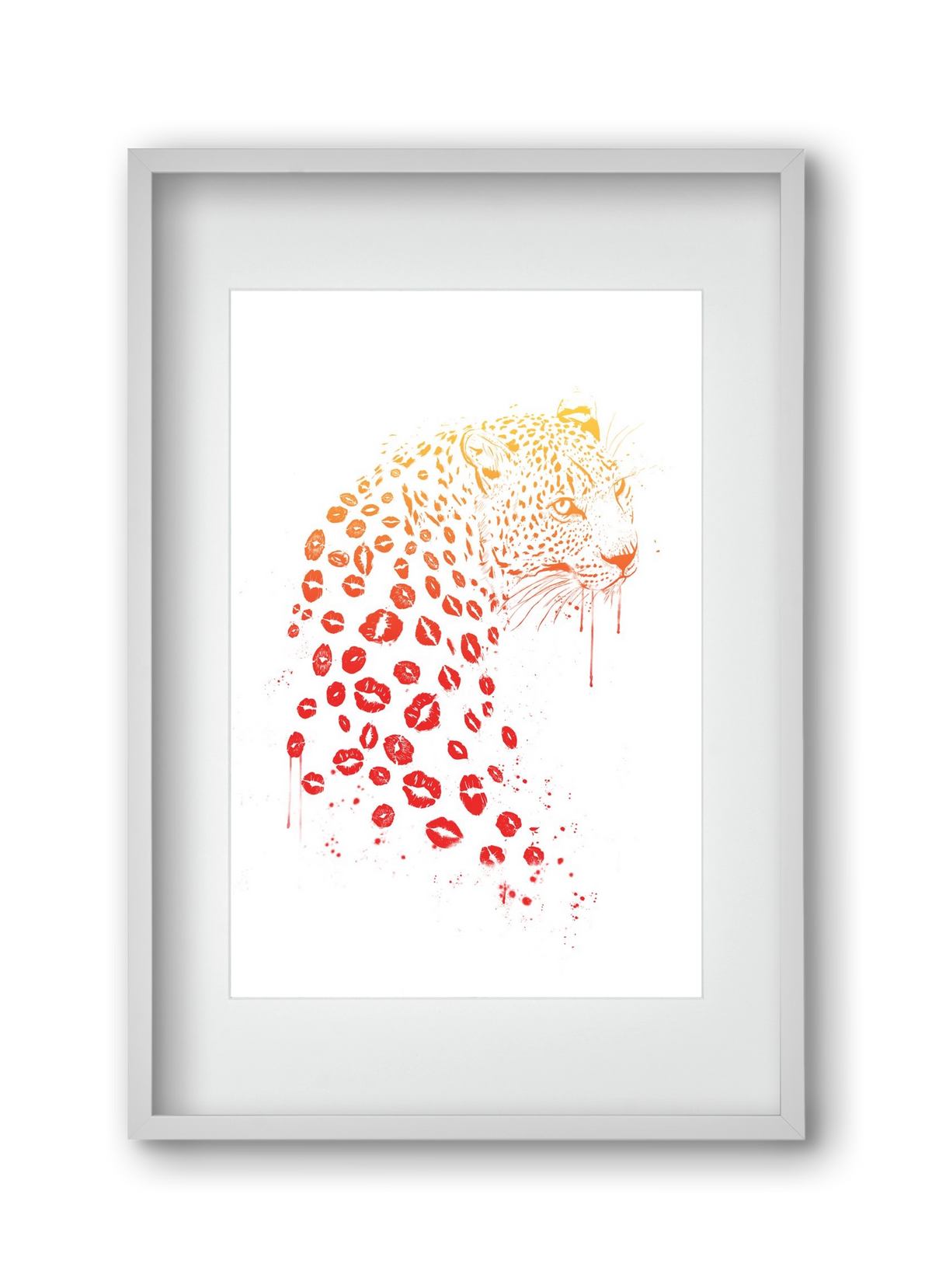 Kiss me, 30x45 cm (20x30 cm), Fehér keret, paszpartuval