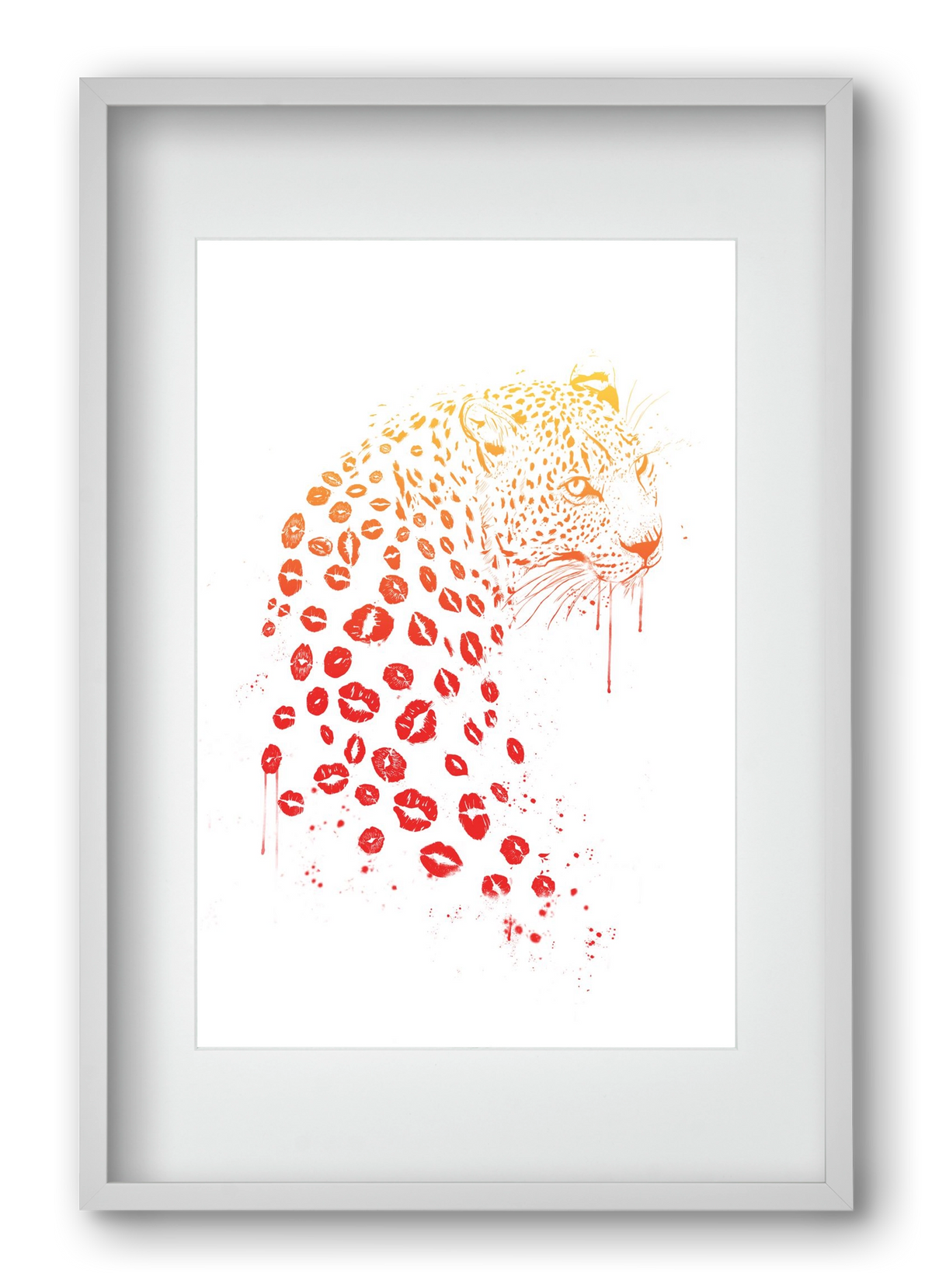 Kiss me, 40x60 cm (30x45 cm), Fehér keret, paszpartuval