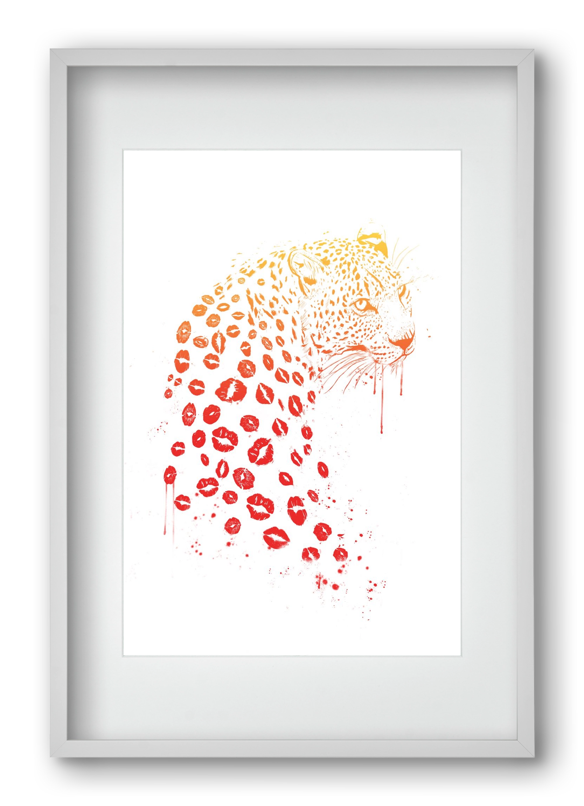 Kiss me, 40x60 cm (30x45 cm), Fehér keret, paszpartuval