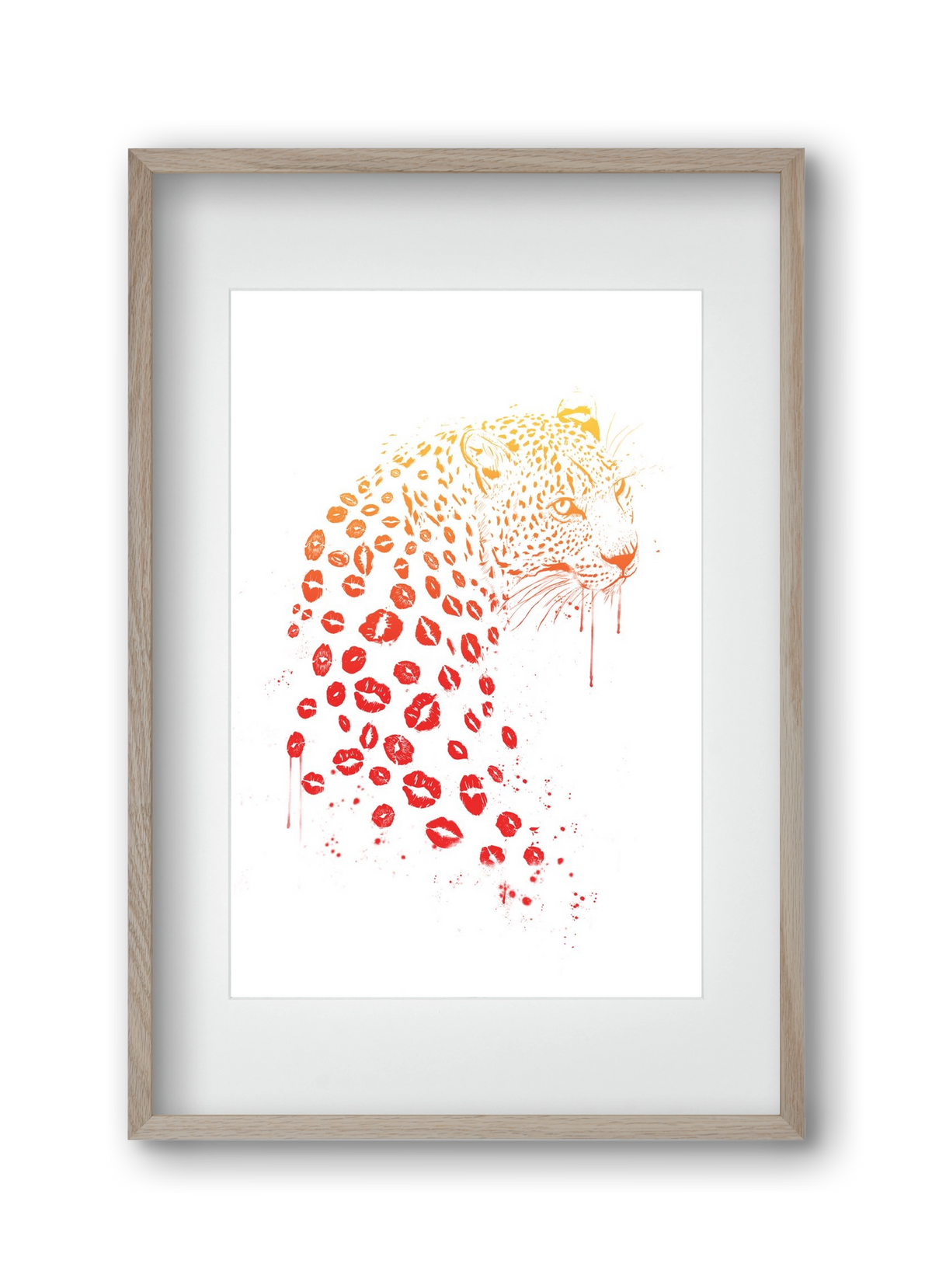 Kiss me, 30x45 cm (20x30 cm), Tölgy keret, paszpartuval