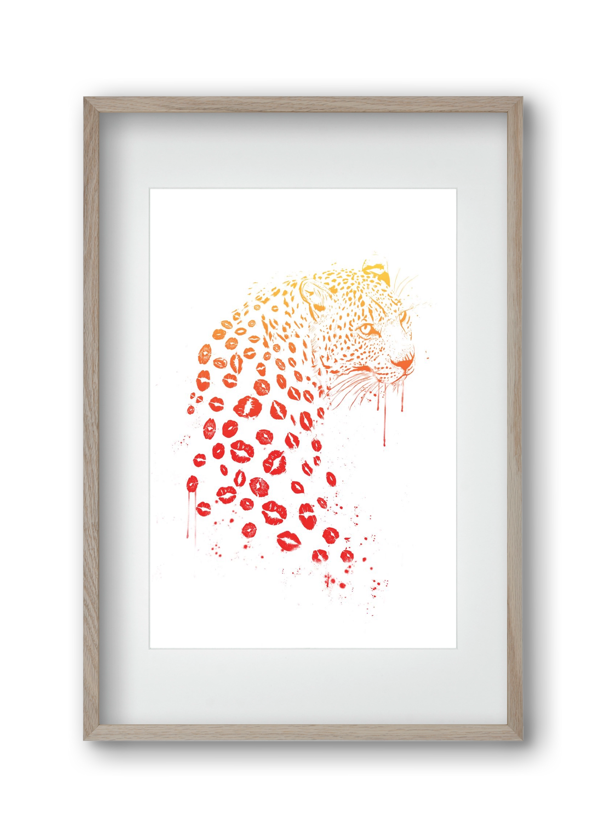 Kiss me, 30x45 cm (20x30 cm), Tölgy keret, paszpartuval