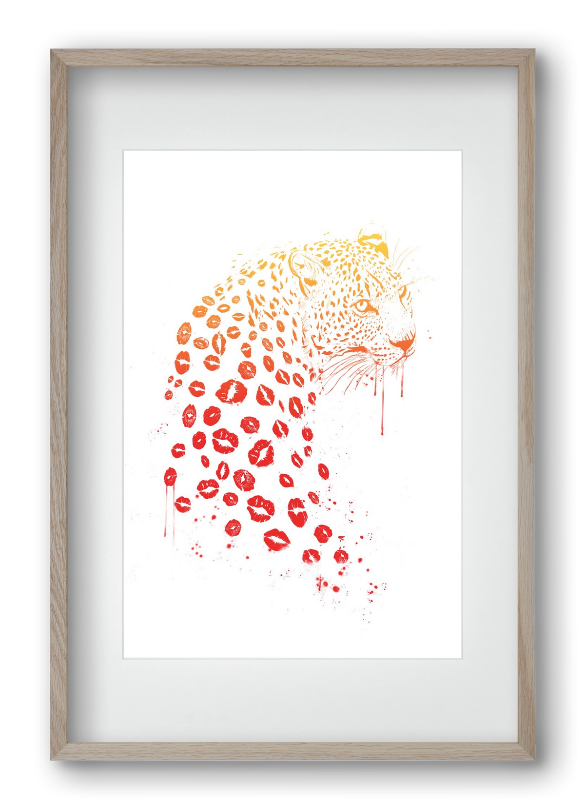 Kiss me, 40x60 cm (30x45 cm), Tölgy keret, paszpartuval