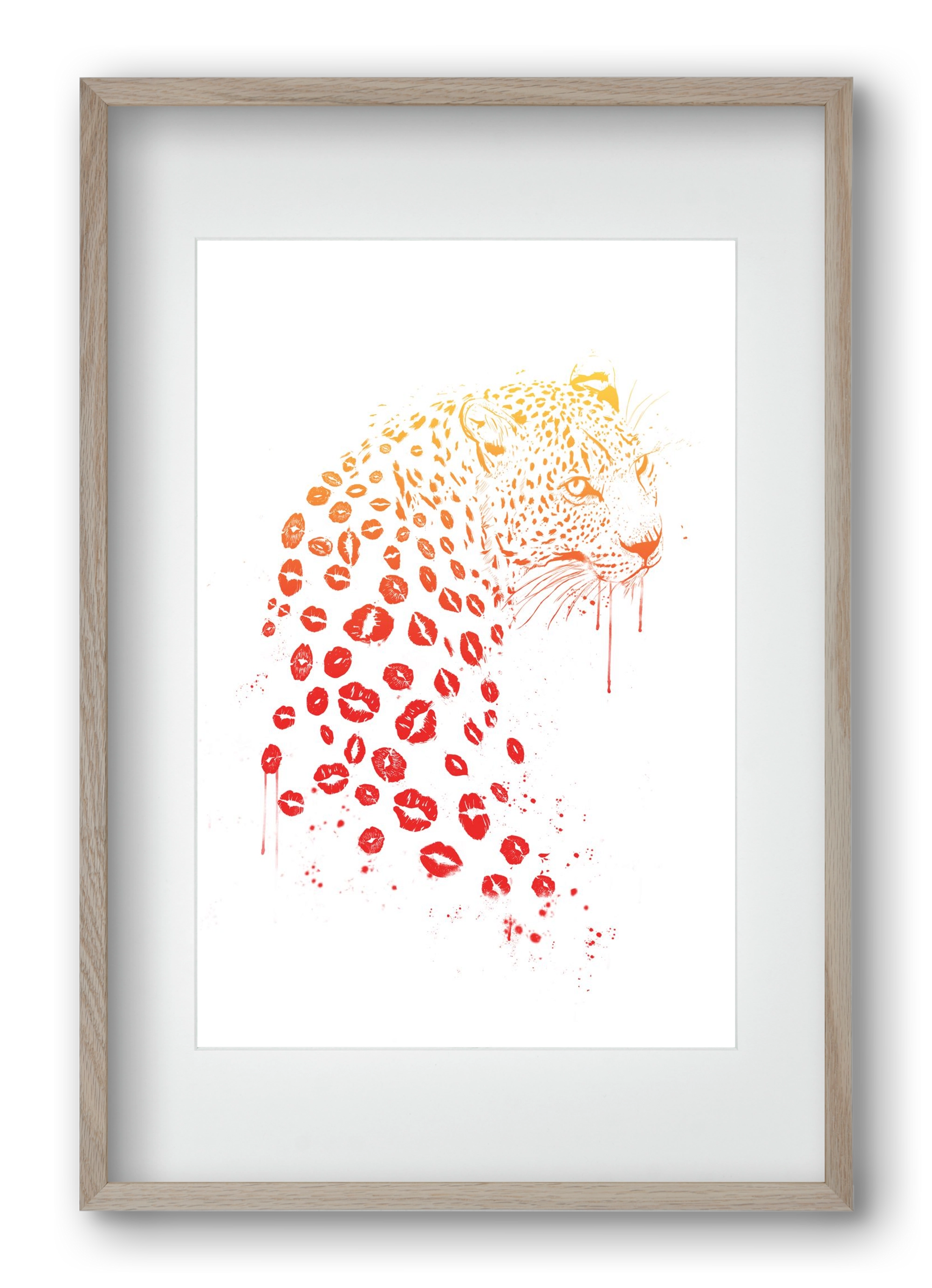 Kiss me, 40x60 cm (30x45 cm), Tölgy keret, paszpartuval