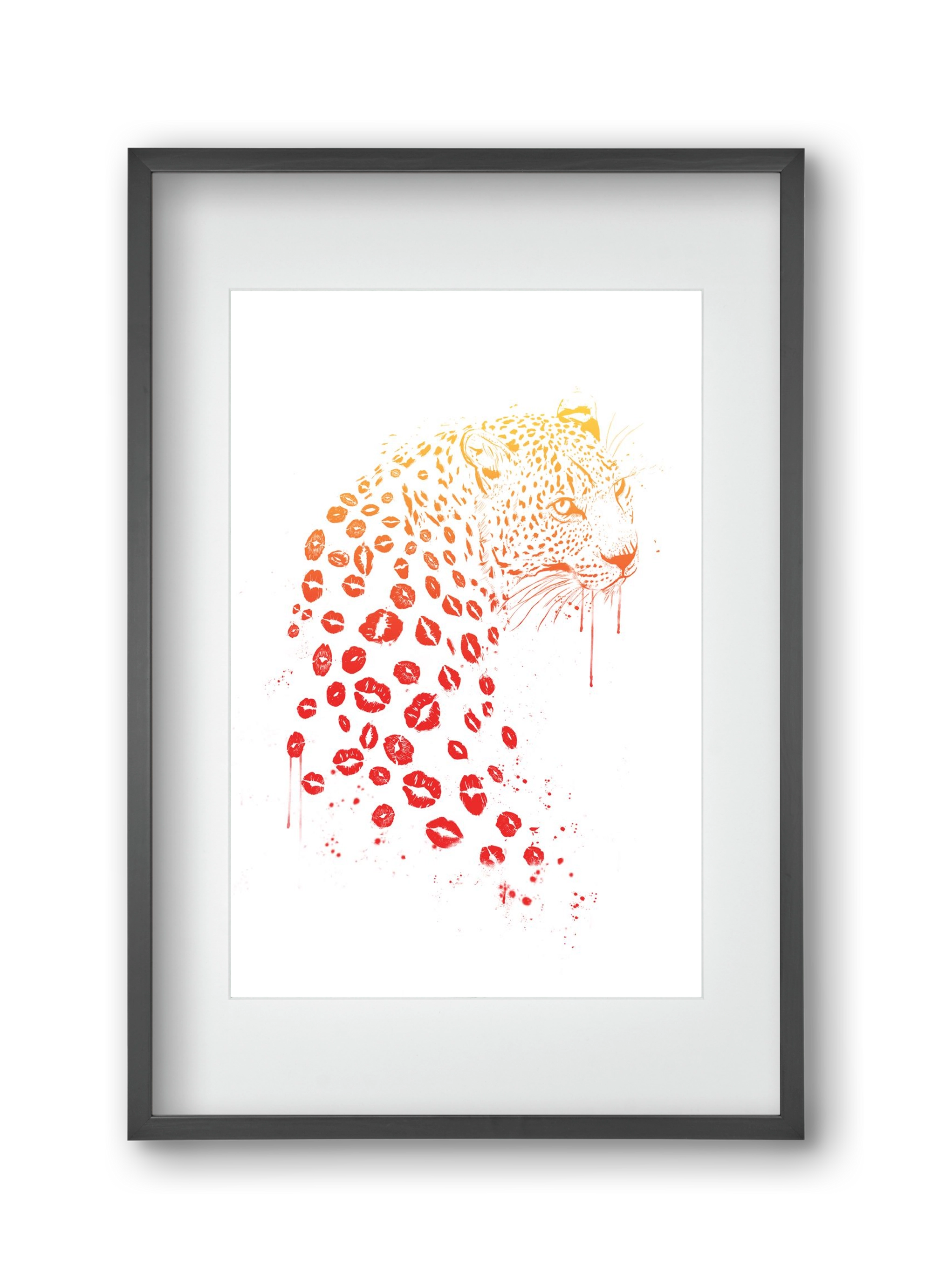 Kiss me, 30x45 cm (20x30 cm), Fekete keret, paszpartuval