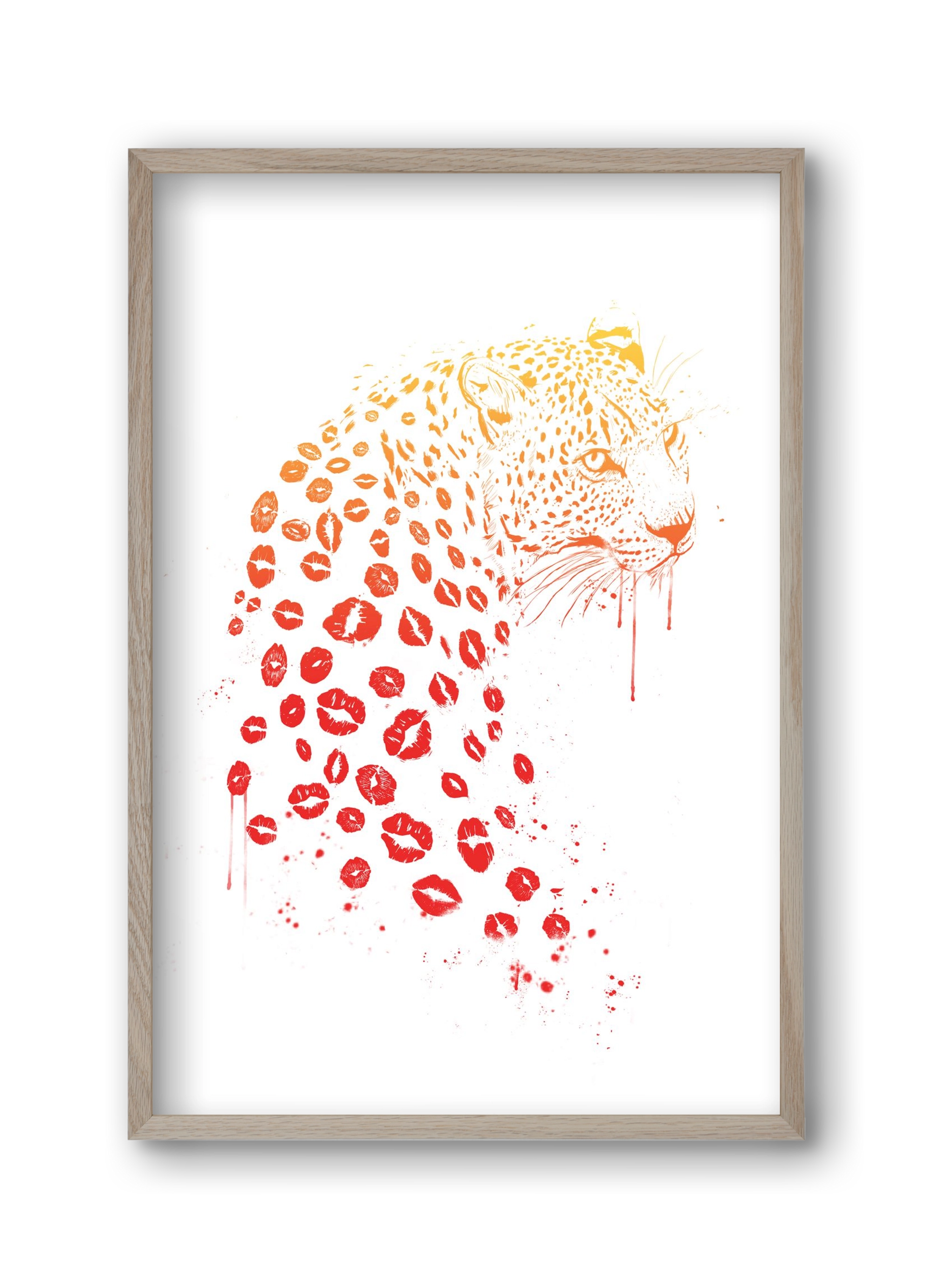 Kiss me, 30x45 cm (30x45 cm), Tölgy keret