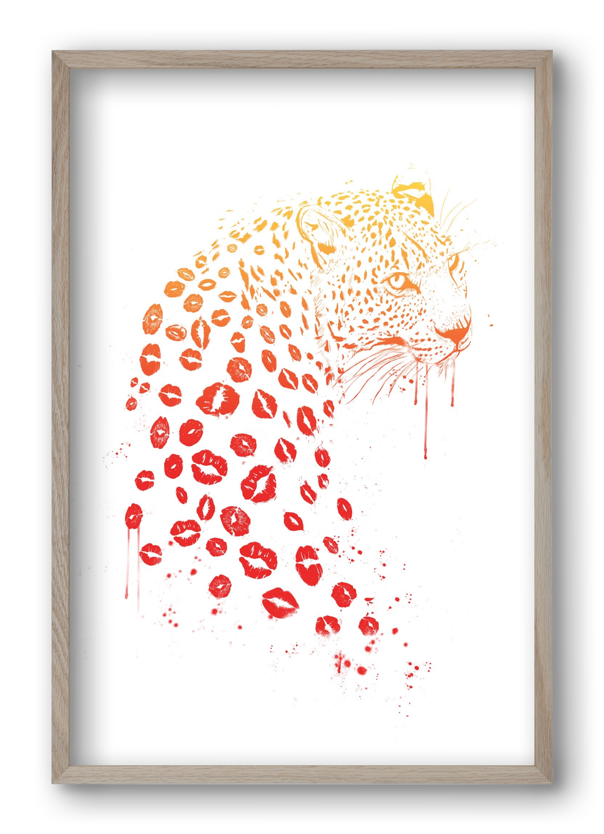 Kiss me, 40x60 cm (40x60 cm), Tölgy keret