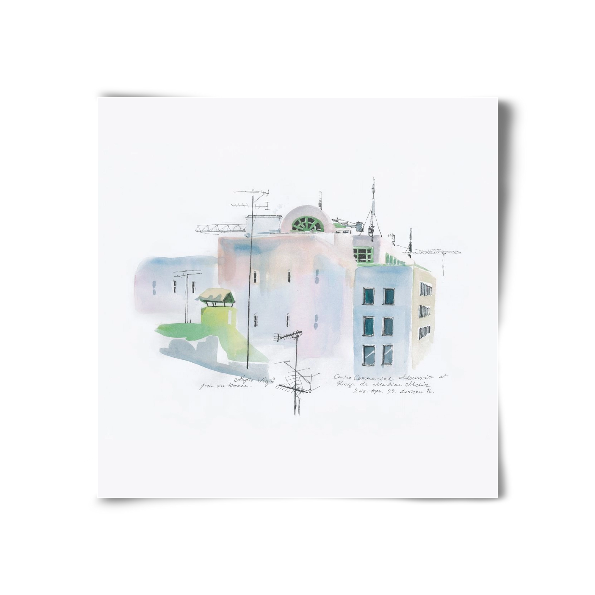 LISBON Aquarelle No.3, 30x30 cm, Keret nélkül