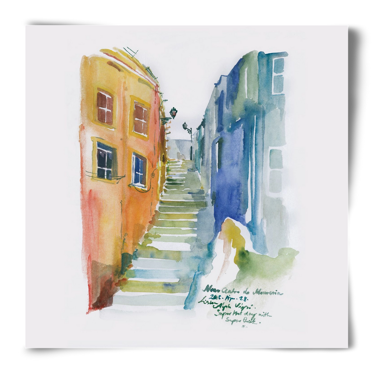 LISBON Aquarelle No.1, 50x50 cm, Keret nélkül