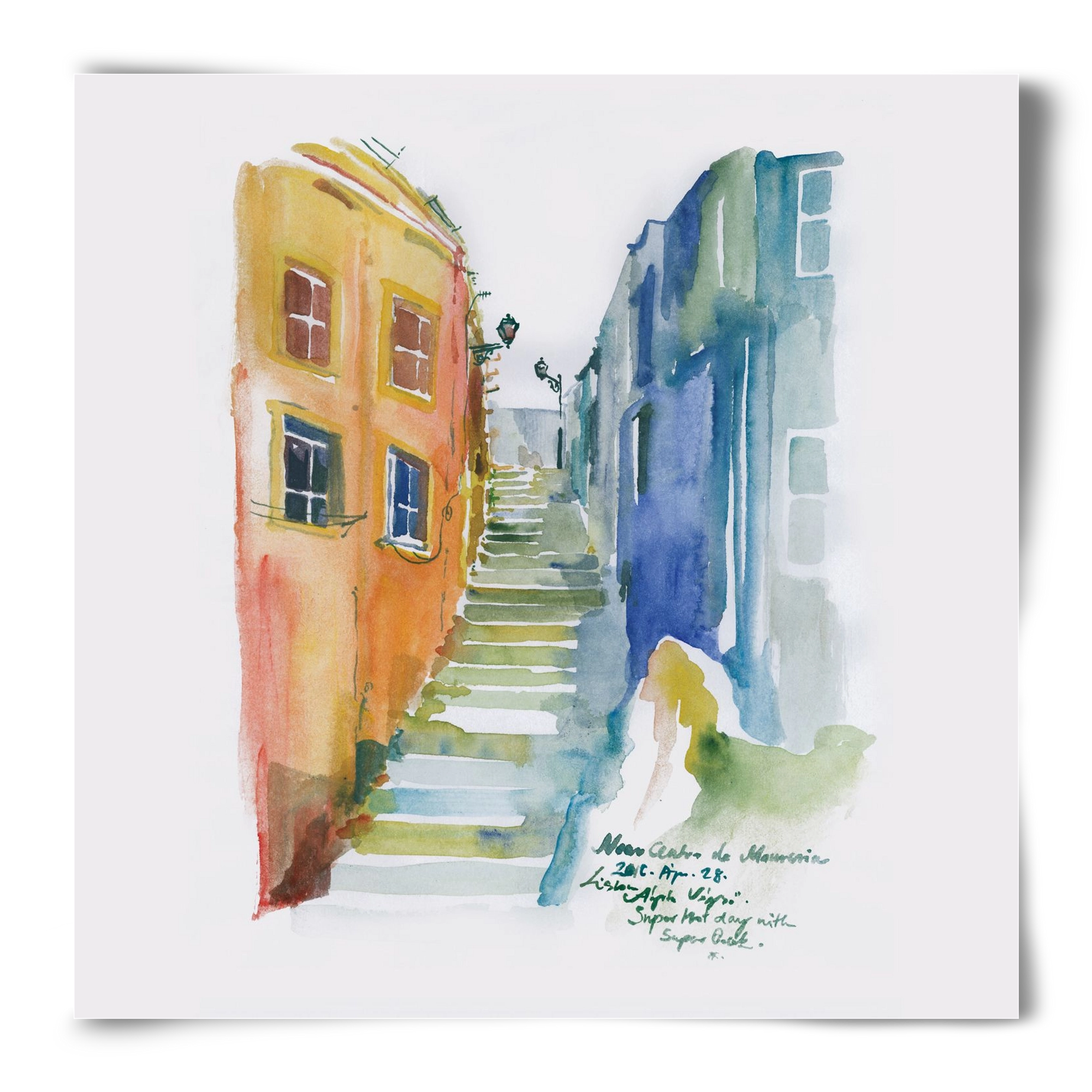 LISBON Aquarelle No.1, 50x50 cm, Keret nélkül