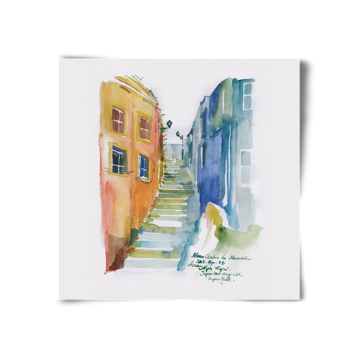 LISBON Aquarelle No.1, 30x30 cm, Keret nélkül